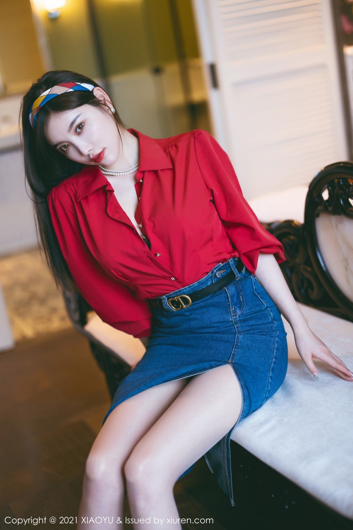 Jpxgyw.com_[XiaoYu画语界]Vol.618_模特杨晨晨Yome民国风主题红衬衫配牛仔裙秀完美身材诱惑写真61P