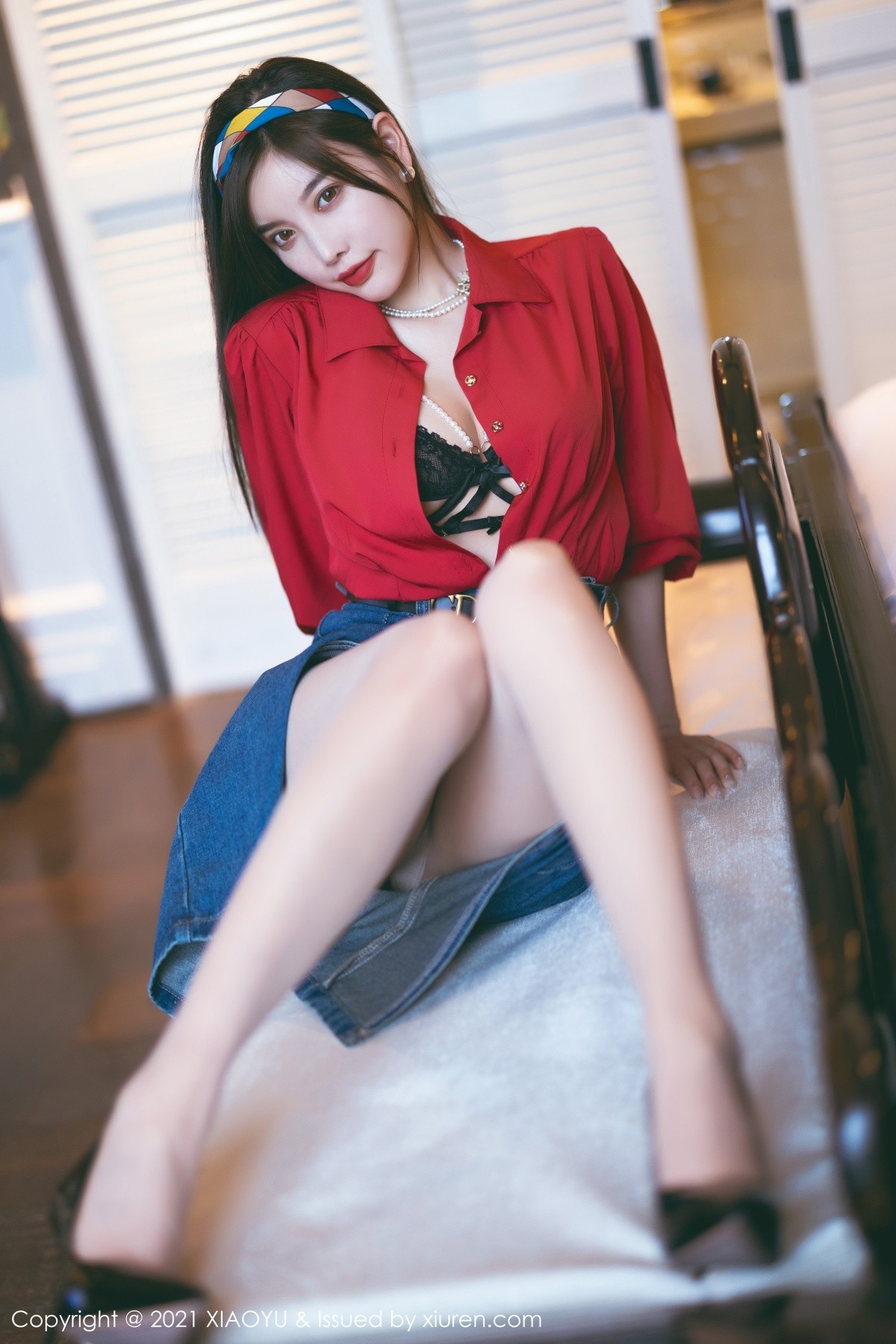 Jpxgyw.com_[XiaoYu画语界]Vol.618_模特杨晨晨Yome民国风主题红衬衫配牛仔裙秀完美身材诱惑写真61P