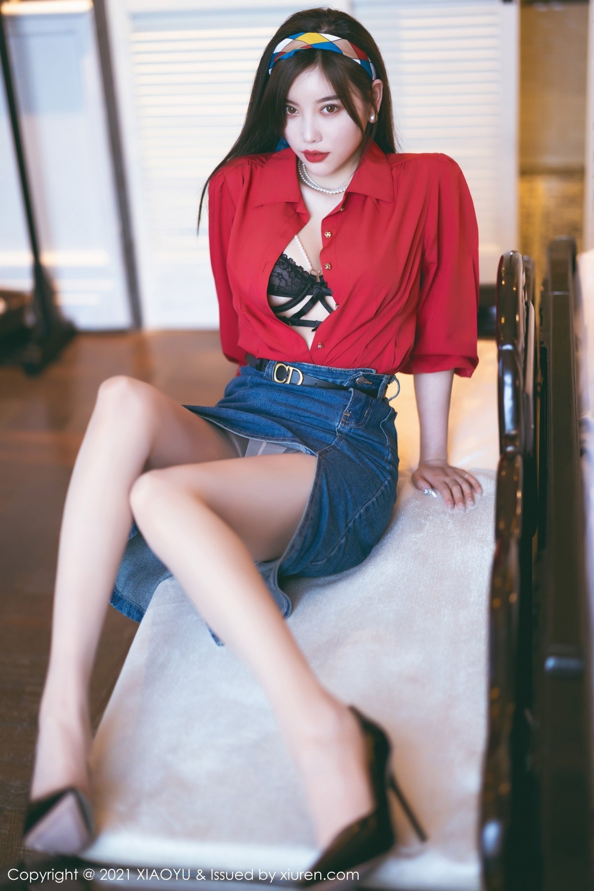 Jpxgyw.com_[XiaoYu画语界]Vol.618_模特杨晨晨Yome民国风主题红衬衫配牛仔裙秀完美身材诱惑写真61P