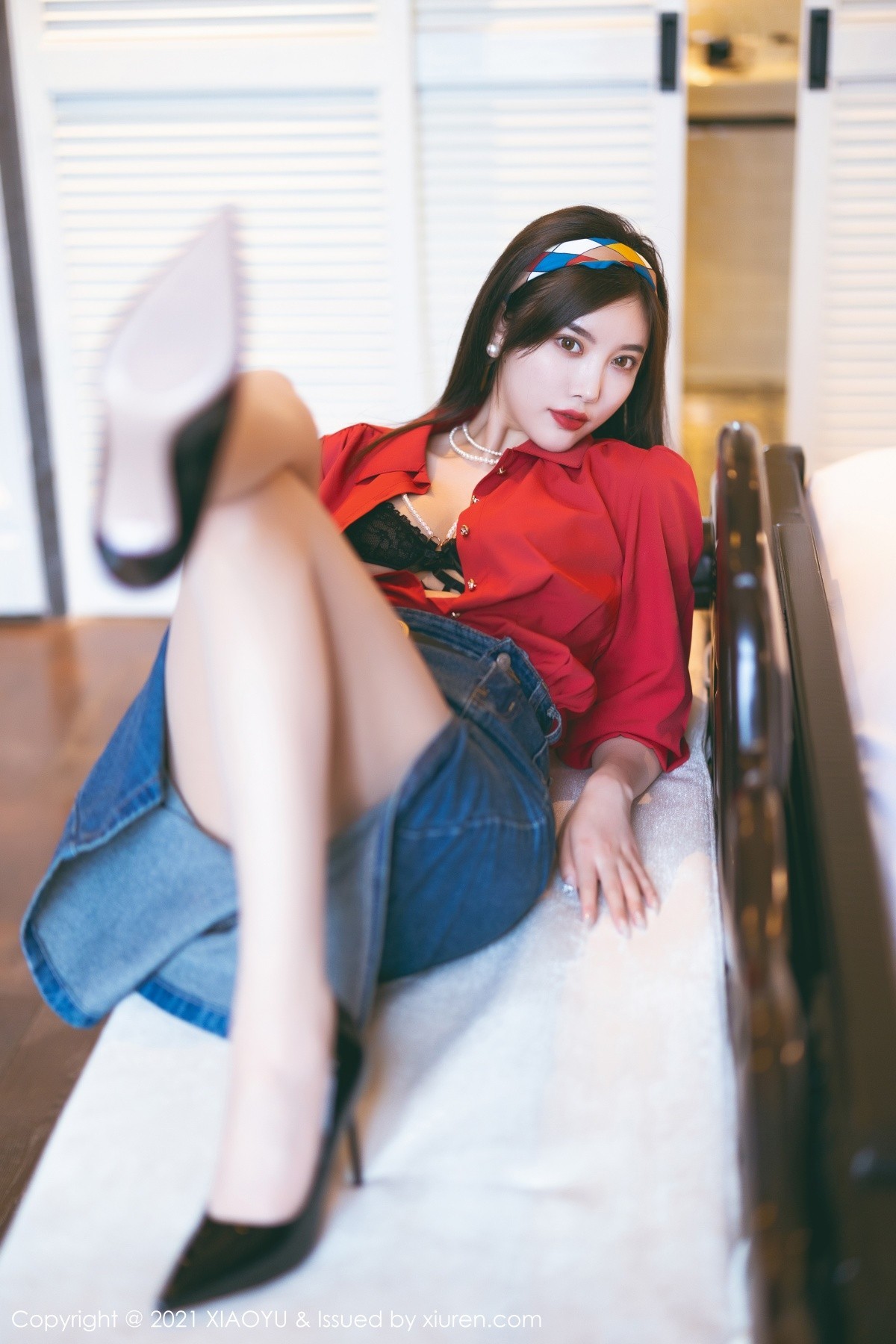 Jpxgyw.com_[XiaoYu画语界]Vol.618_模特杨晨晨Yome民国风主题红衬衫配牛仔裙秀完美身材诱惑写真61P