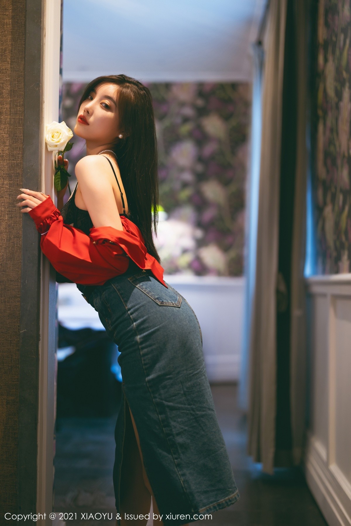 Jpxgyw.com_[XiaoYu画语界]Vol.618_模特杨晨晨Yome民国风主题红衬衫配牛仔裙秀完美身材诱惑写真61P