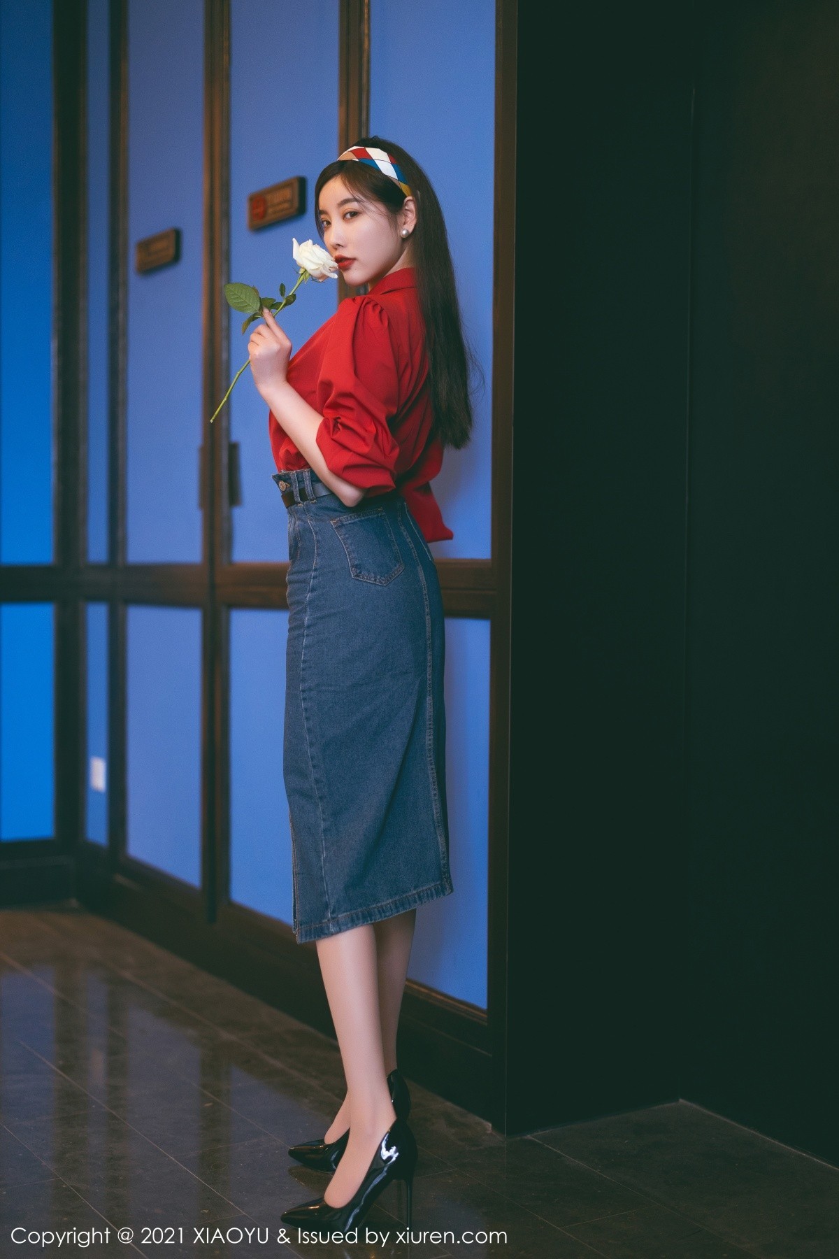 Jpxgyw.com_[XiaoYu画语界]Vol.618_模特杨晨晨Yome民国风主题红衬衫配牛仔裙秀完美身材诱惑写真61P
