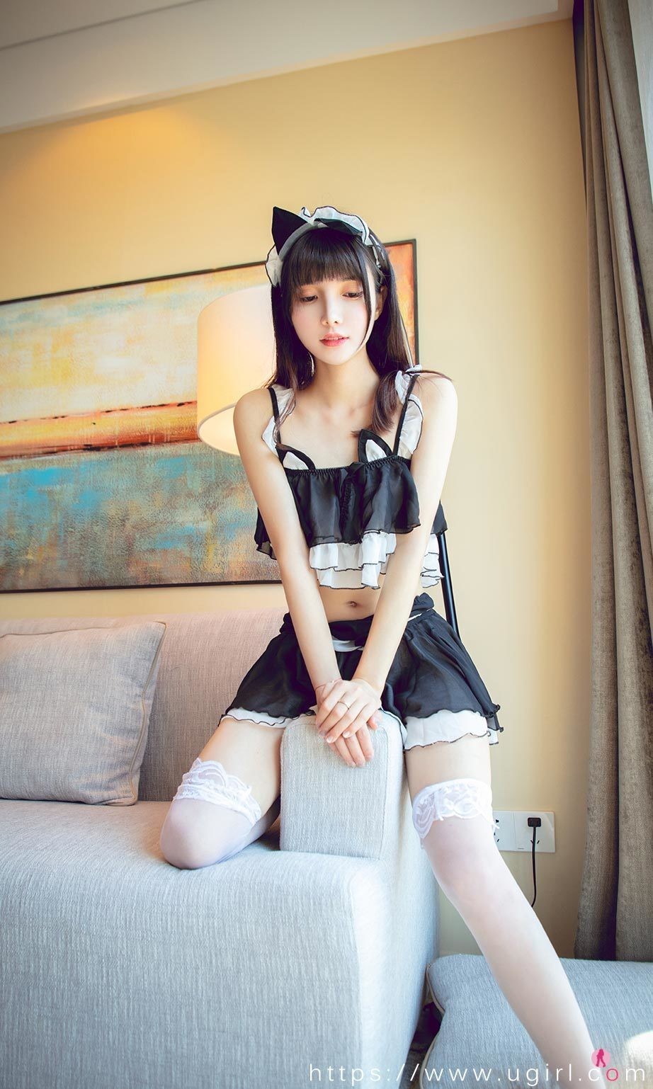 Jpxgyw.com_[Ugirls爱尤物]No.2182_模特猫猫私房猫仆日记主题性感迷你裙露丁字裤秀翘臀诱惑写真35P