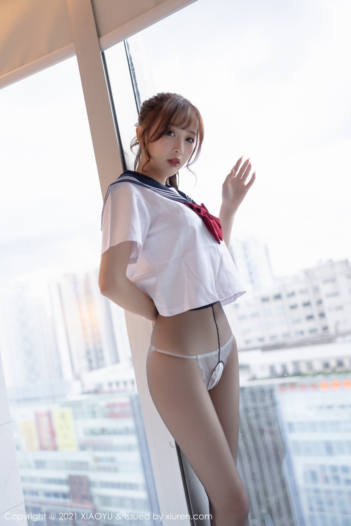 Jpxgyw.com_[XiaoYu画语界]Vol.623_模特林星阑性感JK制服半脱露开档黑丝裤袜秀翘臀撩人诱惑写真73P