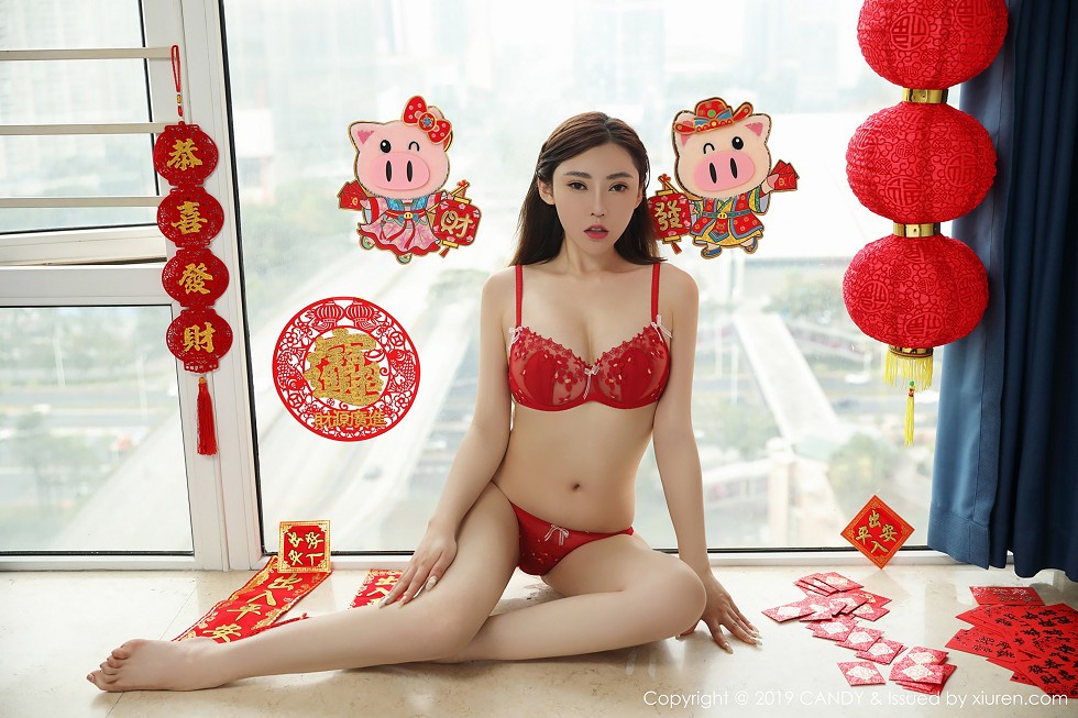 Jpxgyw.com_[Candy网红馆]Vol.070_嫩模萌汉药baby新春祝福性感红色内衣秀完美身材诱惑写真42P