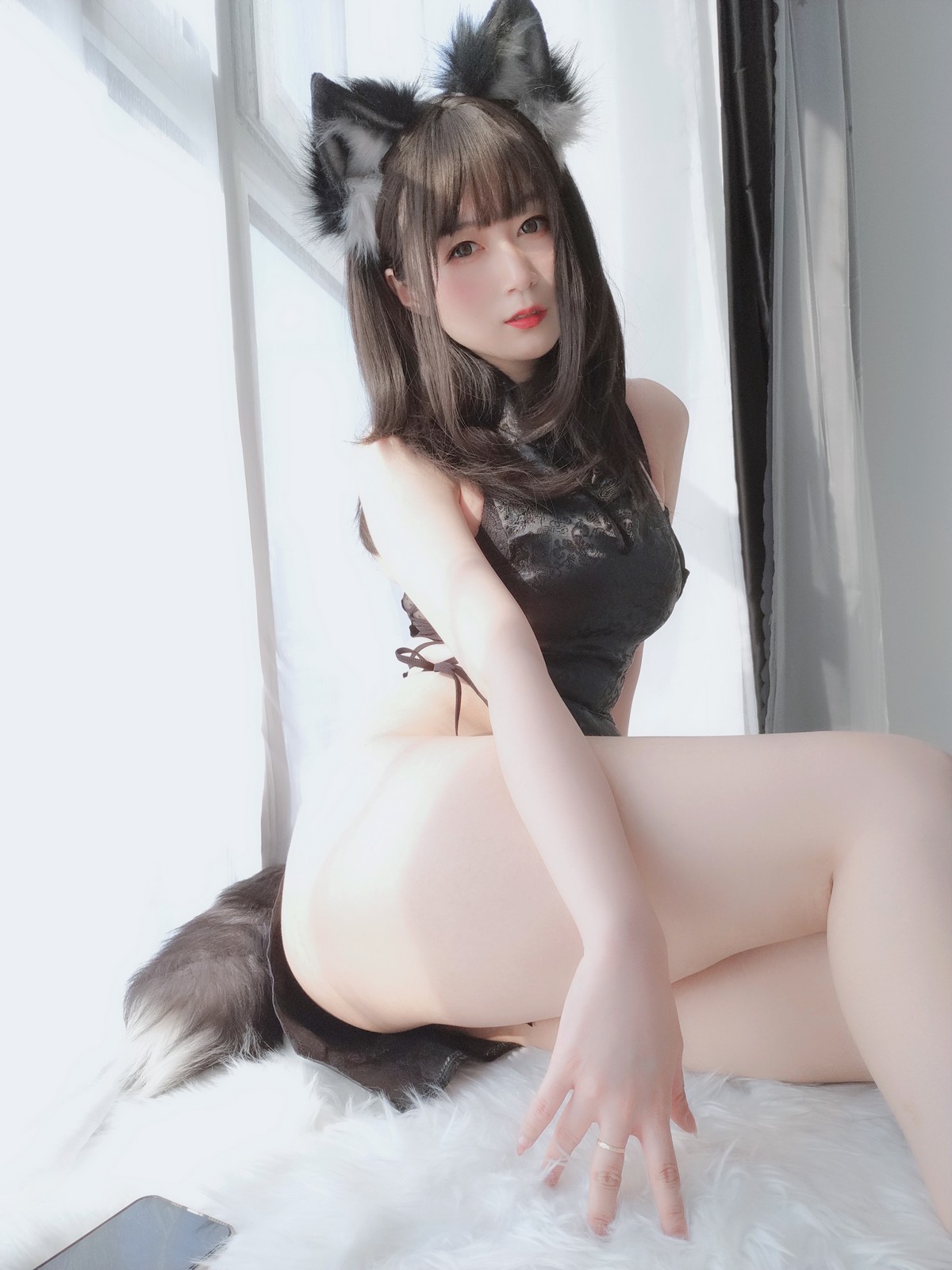 xgyw.top_Coser小姐姐白银81小黑狼主题私房性感黑色高开情趣旗袍露翘臀美腿诱惑写真104P