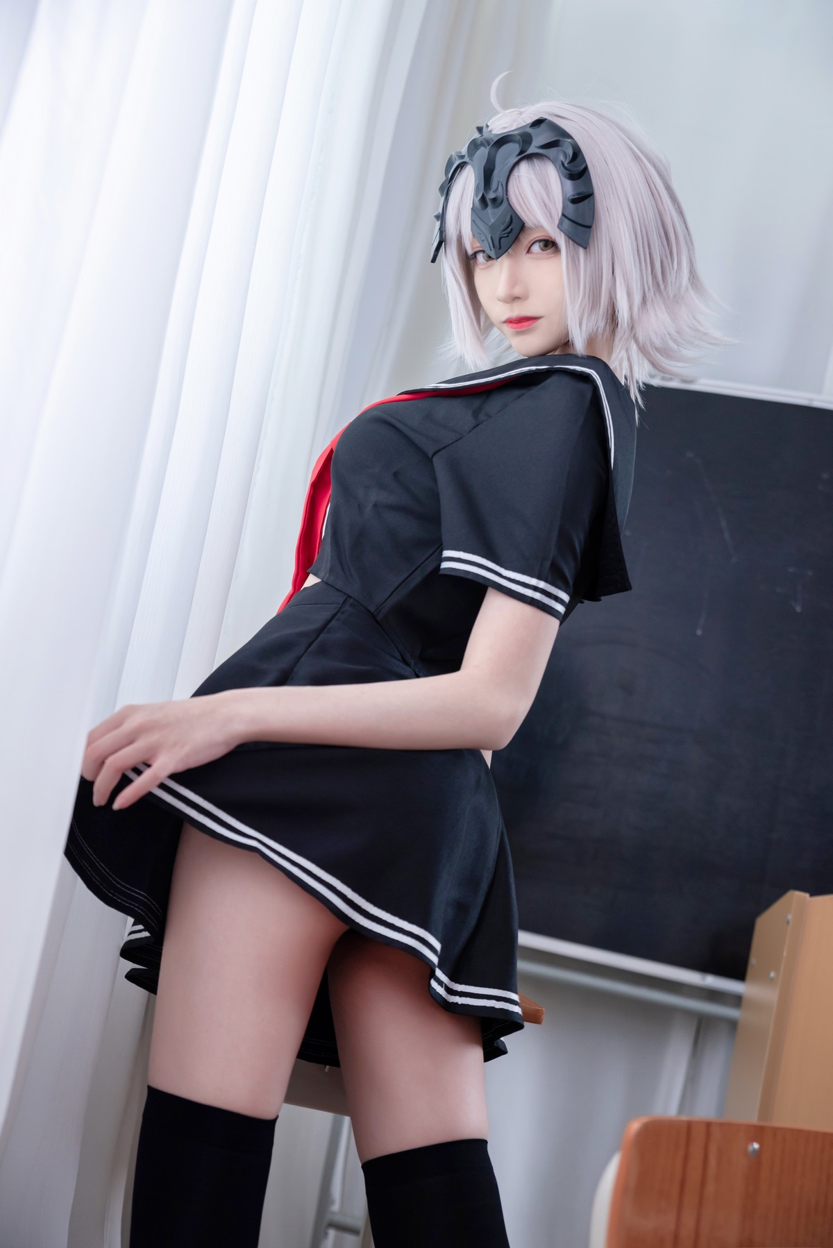 xgyw.top_Coser小姐姐青青子日常合集(二)主题私房白色毛衣 性感JK制服6套服饰诱惑写真105P