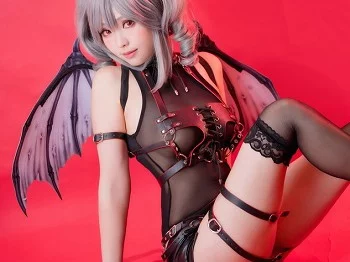 香港小小妹妹Ely原创恶魔Original Devil主题私人性感黑色薄纱服饰配蕾丝袜骚扰写真27P