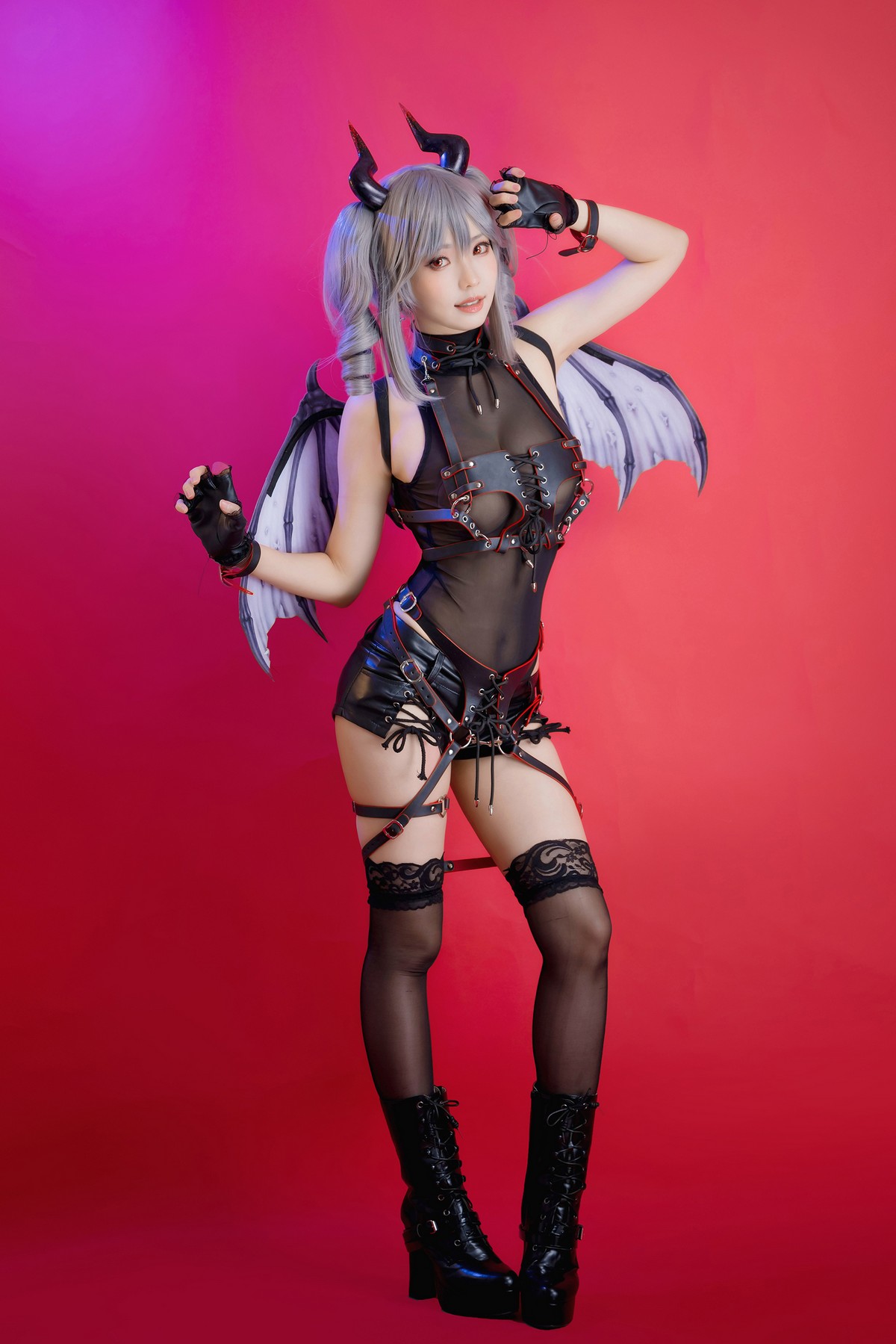 xgyw.top_台湾妹子Ely原创恶魔Original Devil主题私房性感黑色薄纱服饰配蕾丝袜诱惑写真27P