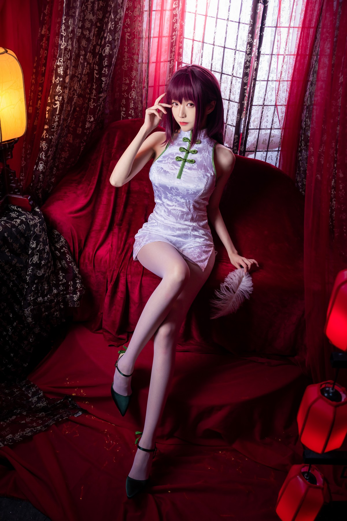 xgyw.top_Coser小姐姐青青子日常合集(三)主题私房性感低胸裙 白色旗袍等八套服饰性感写真115P