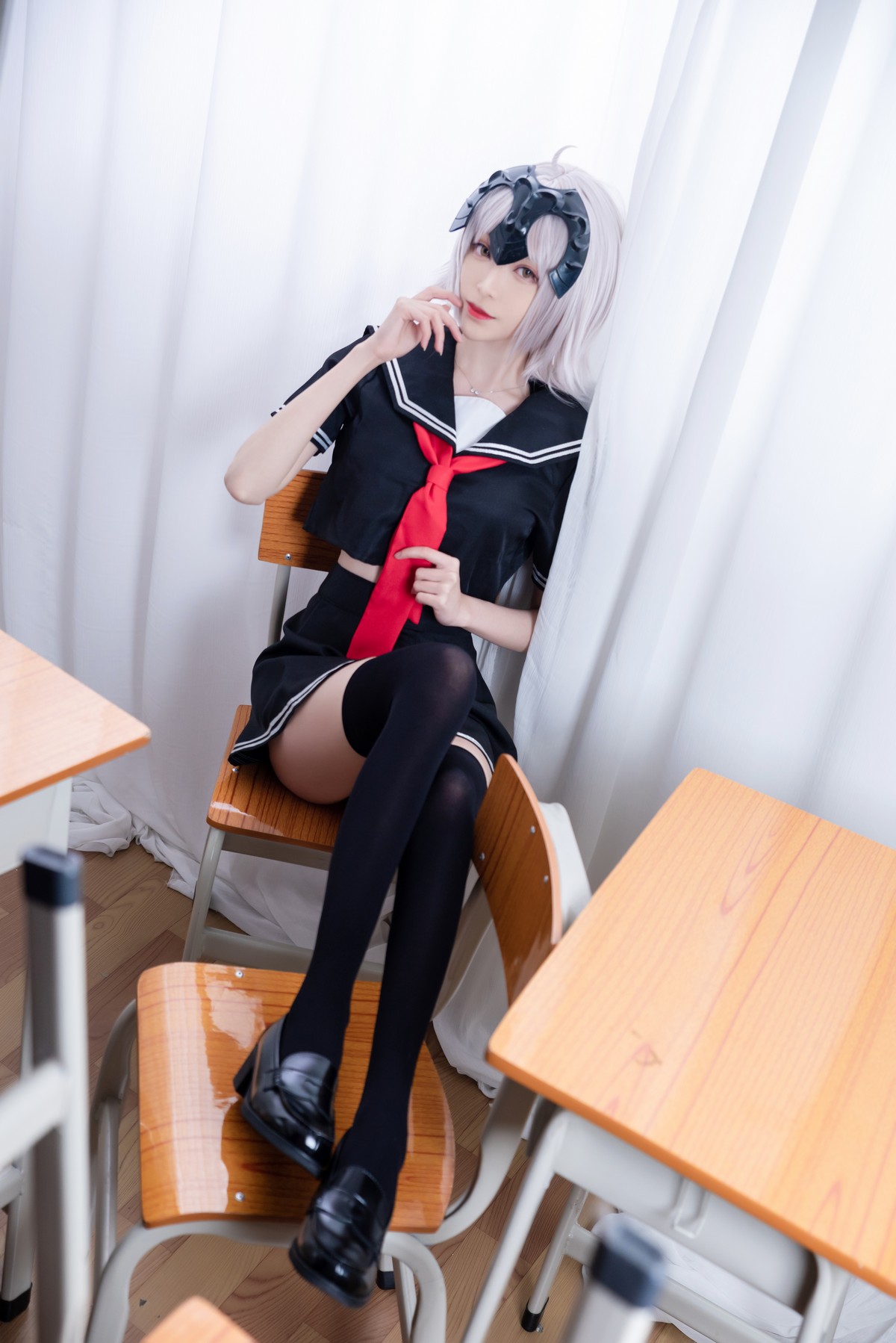 xgyw.top_Coser小姐姐青青子日常合集(二)主题私房白色毛衣 性感JK制服6套服饰诱惑写真105P