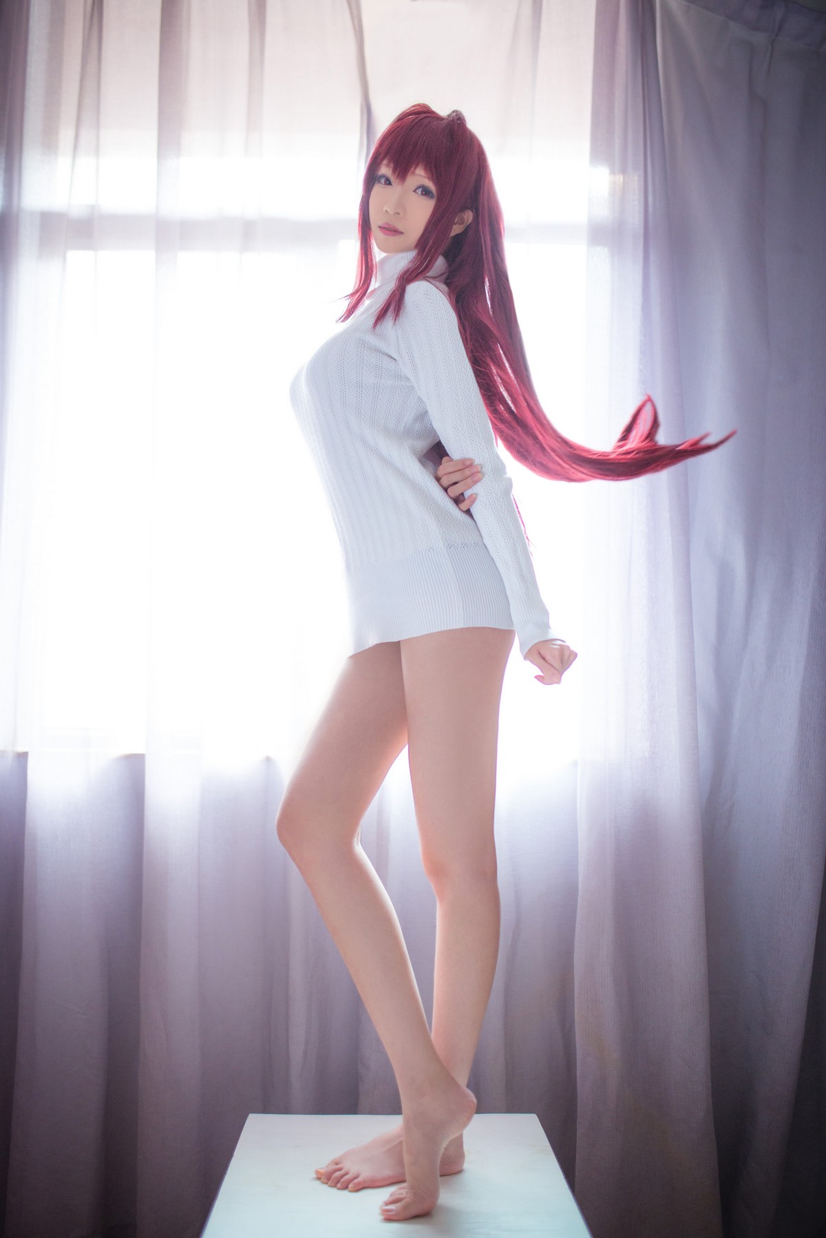 xgyw.top_Coser小姐姐青青子日常合集(二)主题私房白色毛衣 性感JK制服6套服饰诱惑写真105P
