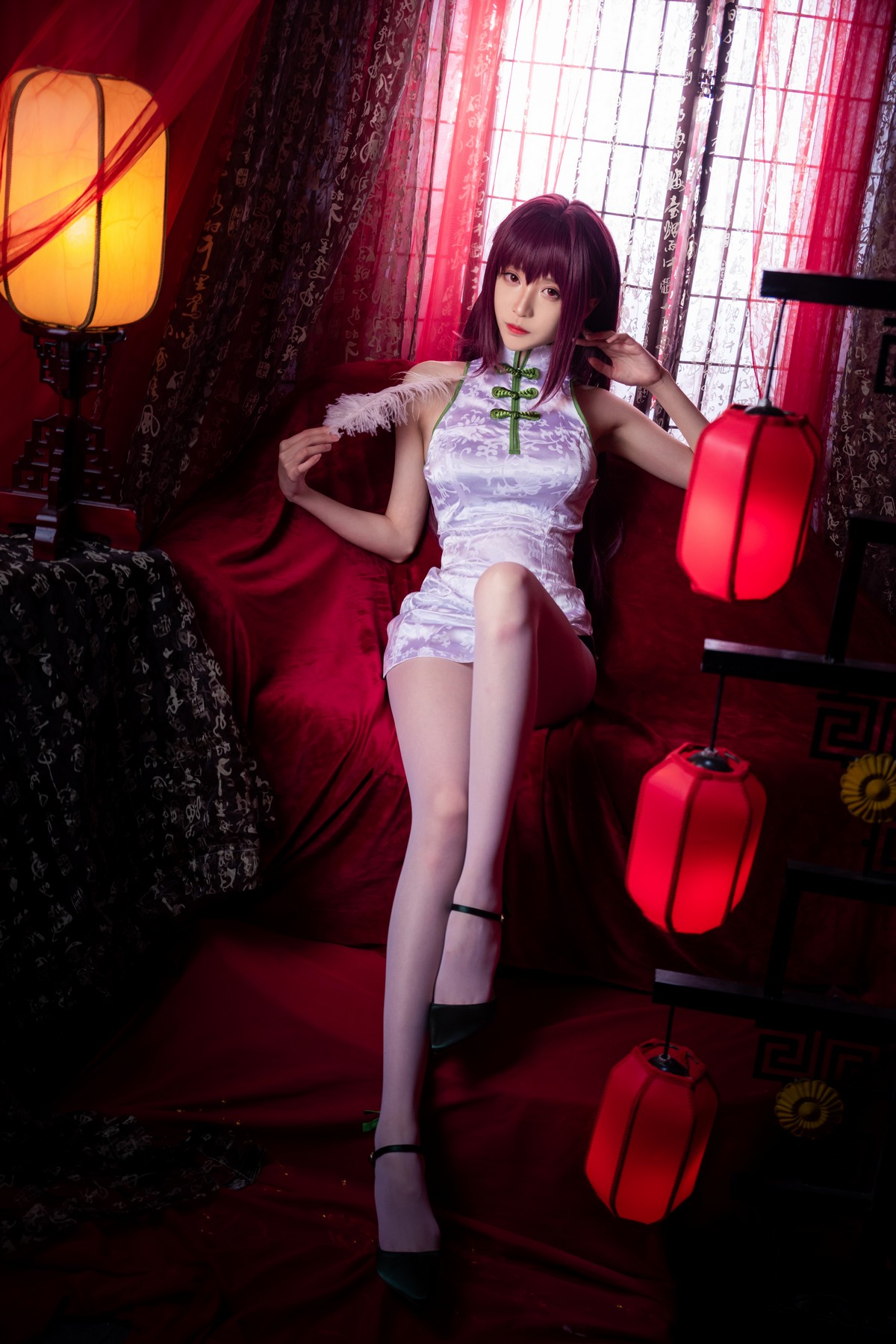 xgyw.top_Coser小姐姐青青子日常合集(三)主题私房性感低胸裙 白色旗袍等八套服饰性感写真115P