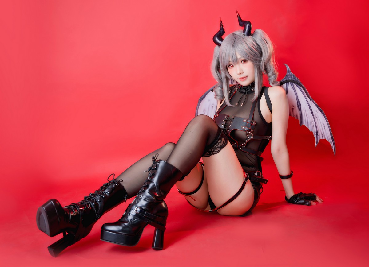 xgyw.top_台湾妹子Ely原创恶魔Original Devil主题私房性感黑色薄纱服饰配蕾丝袜诱惑写真27P