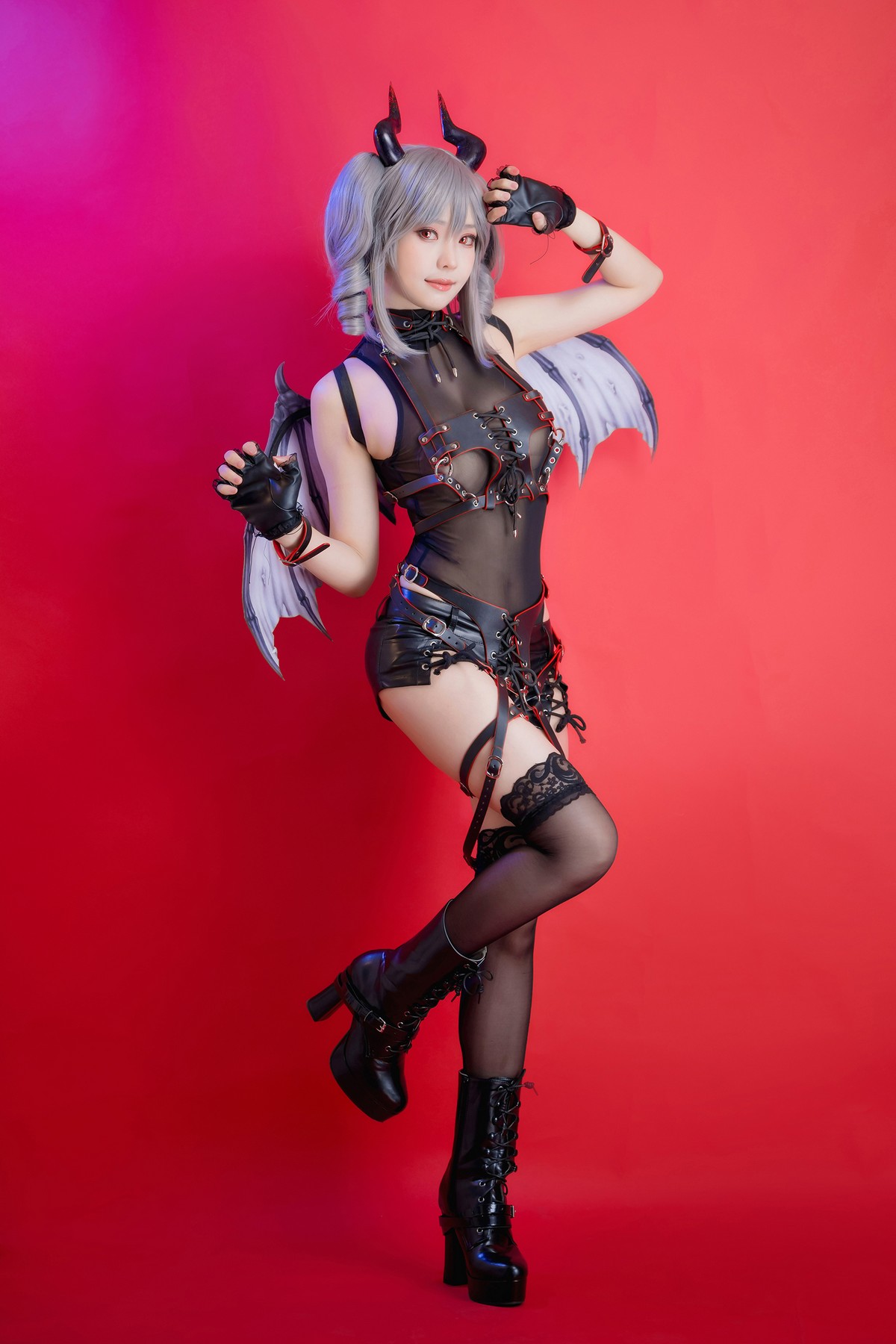 xgyw.top_台湾妹子Ely原创恶魔Original Devil主题私房性感黑色薄纱服饰配蕾丝袜诱惑写真27P