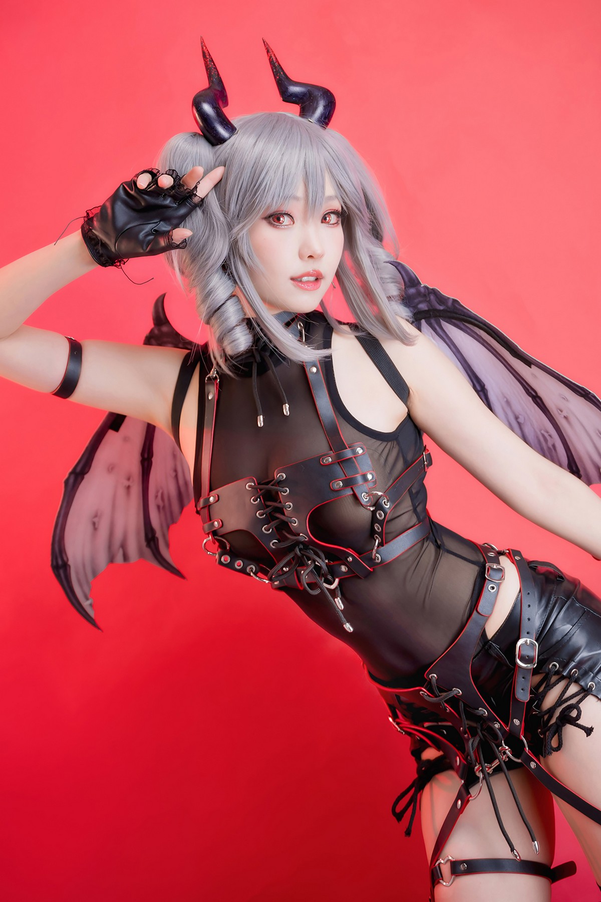 xgyw.top_台湾妹子Ely原创恶魔Original Devil主题私房性感黑色薄纱服饰配蕾丝袜诱惑写真27P