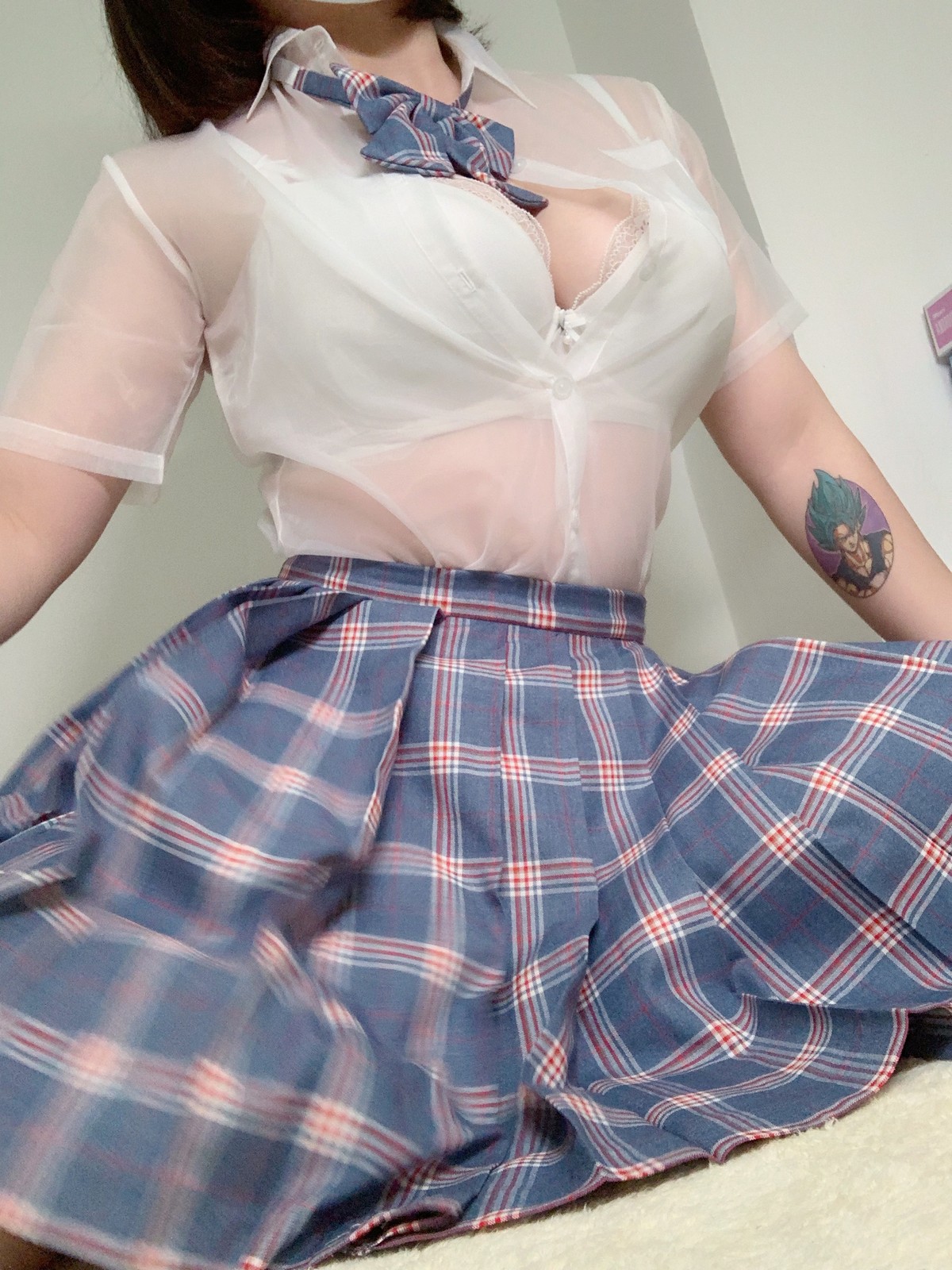 xgyw.top_网络美女皮皮奶可可爱了啦JK透明制服主题私房性感格子短裙秀翘臀诱惑写真35P