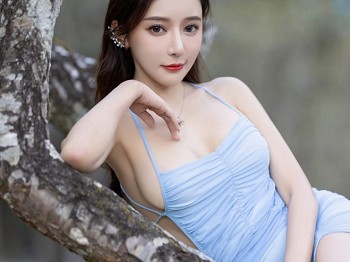 XiuRen第4581期_校花王馨瑶yanni户外性感蓝色长裙 洗手间轻透服饰完美骚扰写真81P