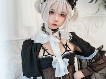 清纯少女五更百鬼性感猫娘主题私人猫女郎装扮黑色薄纱服饰秀完美身材骚扰写真42P