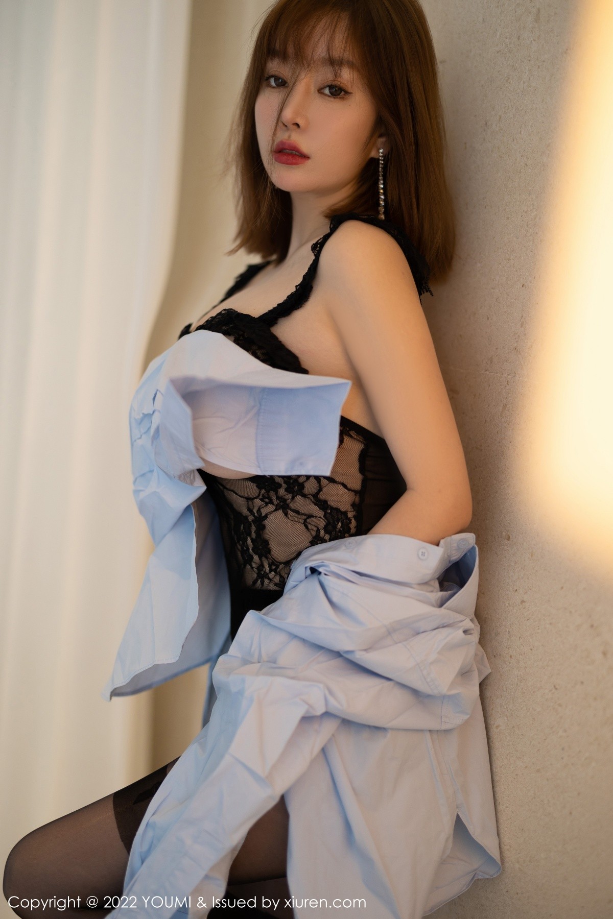 xgyw.top_[YouMi尤蜜荟]Vol.754_女神王雨纯三亚旅拍淡蓝色T恤配蕾丝吊袜秀完美身材诱惑写真74P