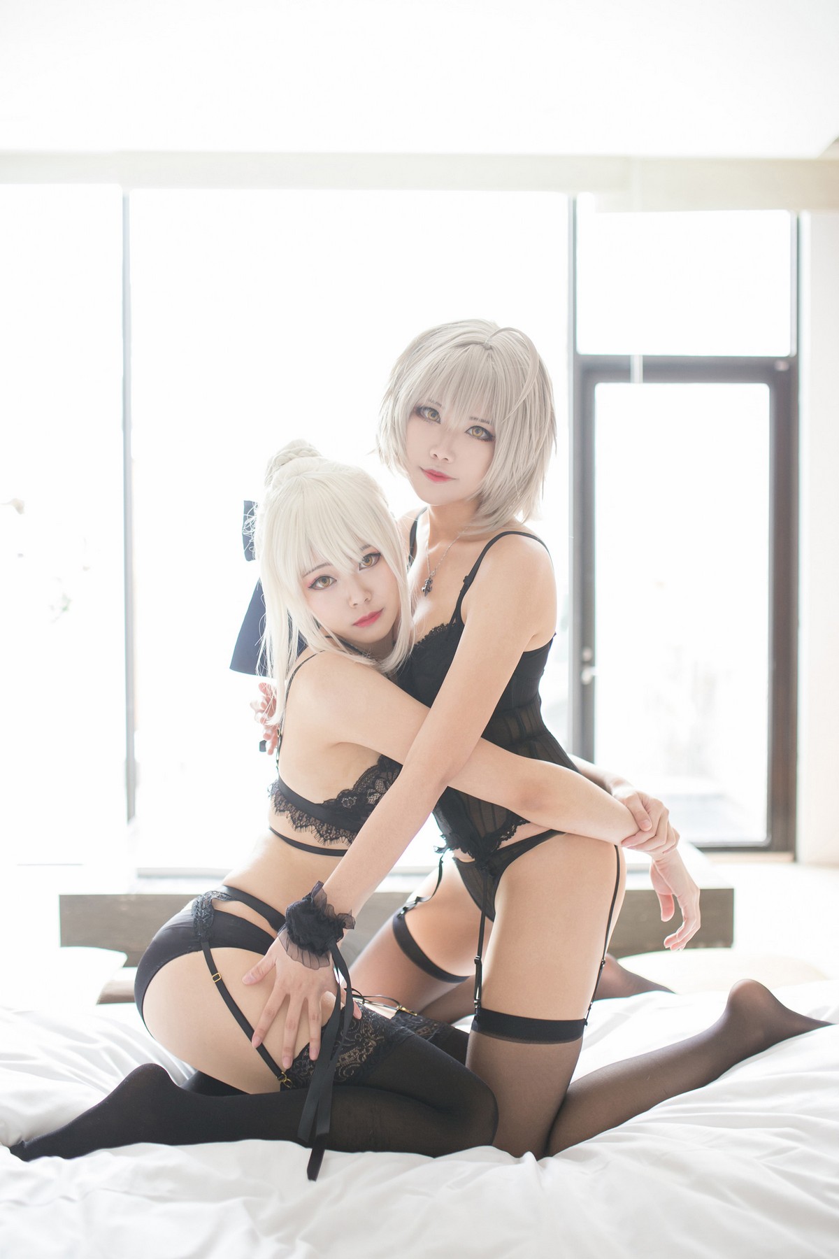 xgyw.top_Coser美女萱-KaYa黑贞黑呆毛下着主题私房性感黑色蕾丝内衣配蕾丝吊袜诱惑写真83P