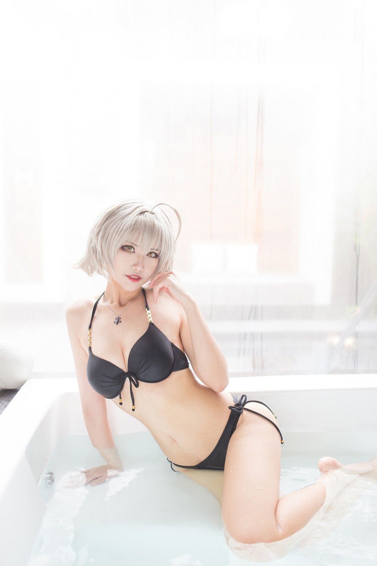 xgyw.top_Coser美女萱-KaYa黑贞黑呆毛下着主题私房性感黑色蕾丝内衣配蕾丝吊袜诱惑写真83P