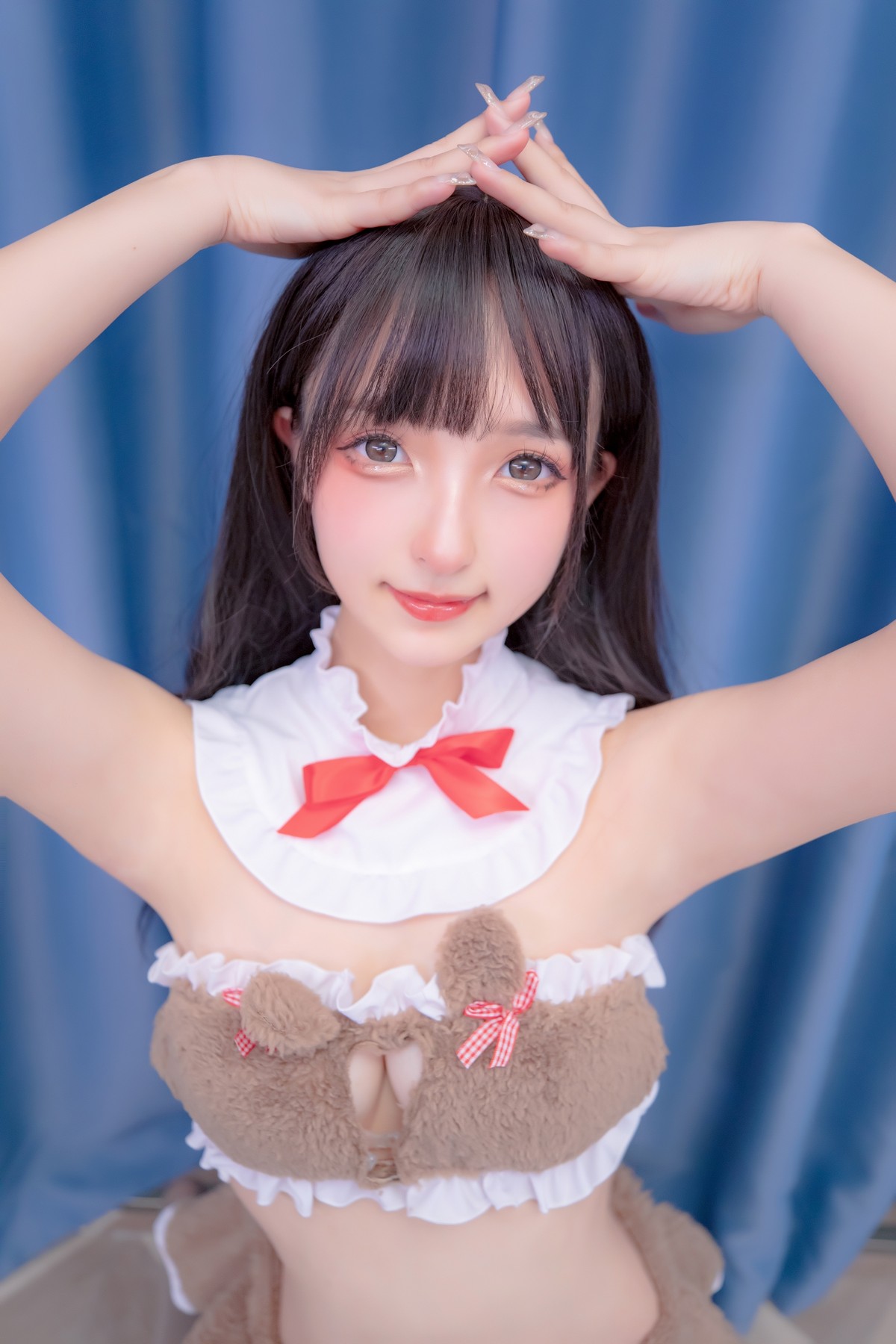xgyw.top_萝莉美女神楽坂真冬熊少女主题私房性感淡粉色内衣配丝袜秀完美身材诱惑写真75P