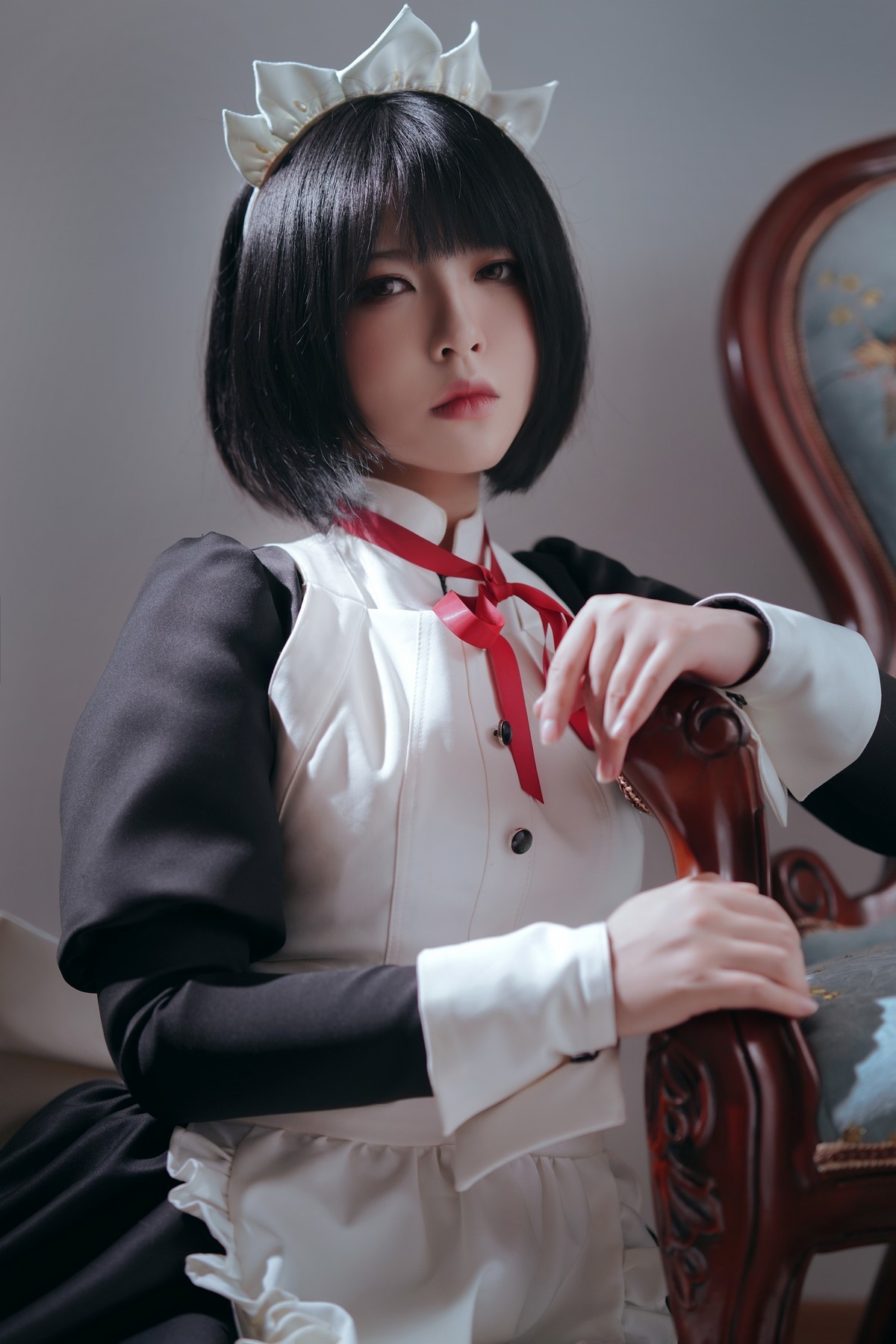 xgyw.top_网络美女半半子黑白女仆装主题私房半撩女仆装露白丝吊袜秀翘臀美腿诱惑写真60P