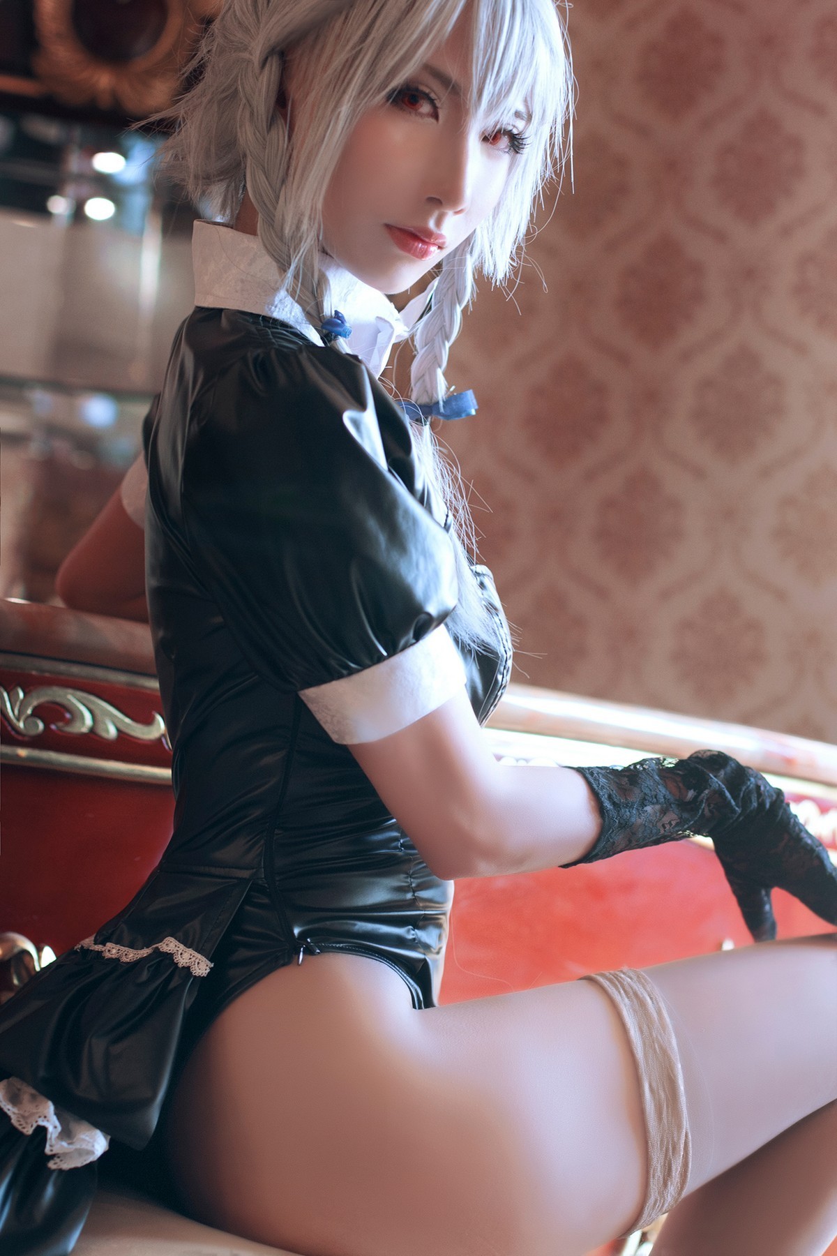 xgyw.top_网络美女半半子东方幻想兔女郎主题私房低胸皮质高叉连体衣配黑丝裤袜魅惑写真30P