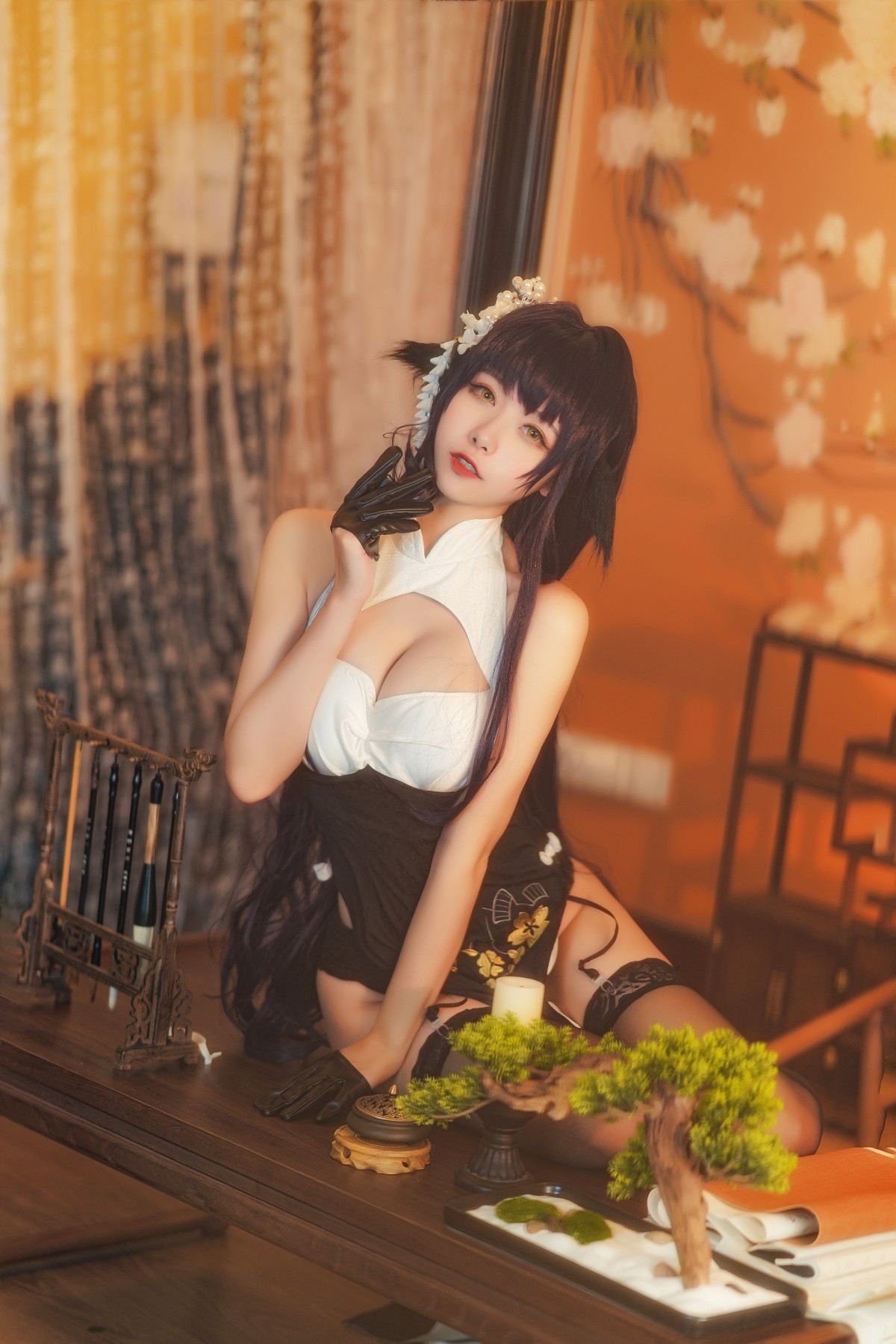 xgyw.top_微博妹子Momoko葵葵吾妻主题性感开胸服饰配蕾丝吊袜秀完美身材诱惑写真31P