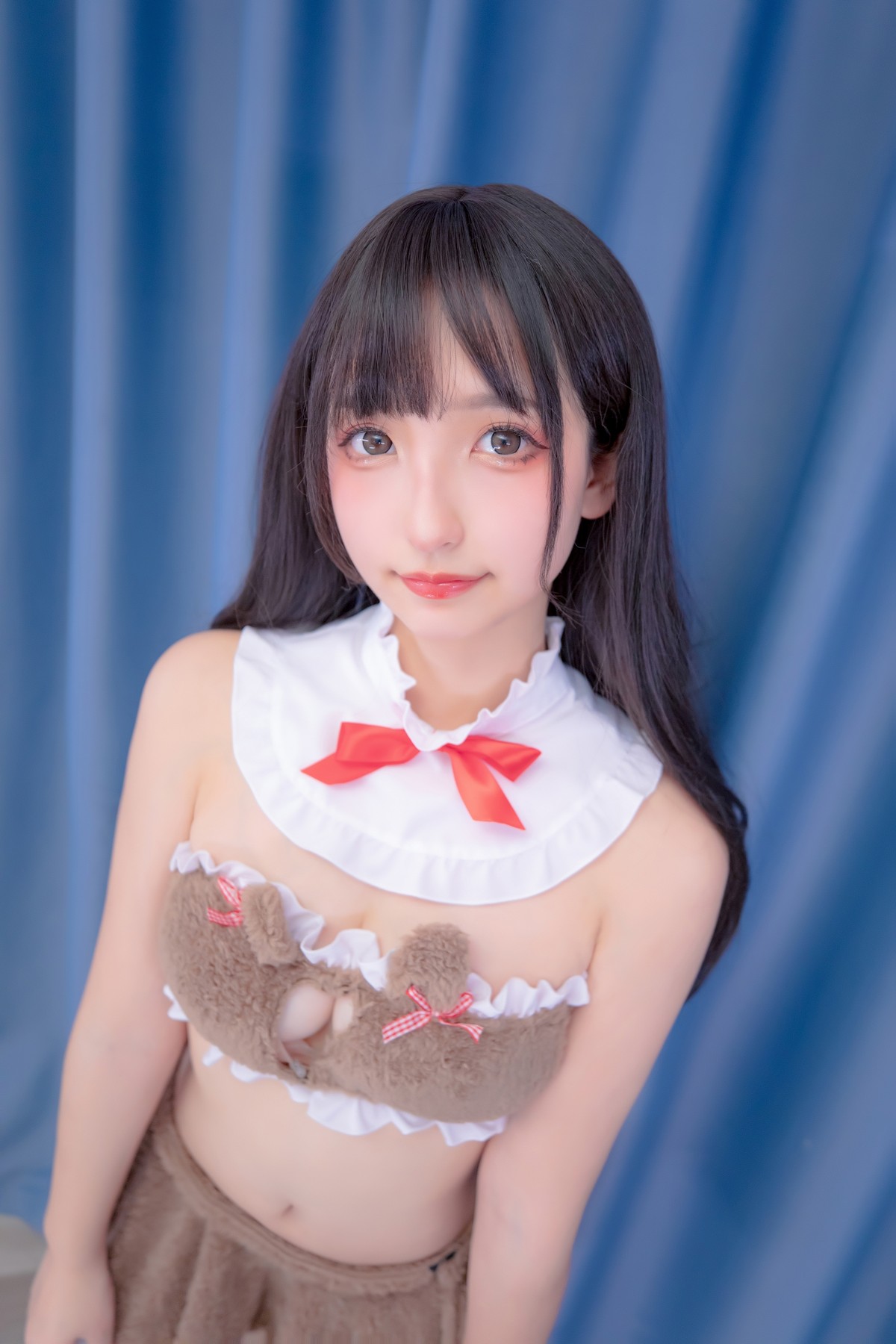 xgyw.top_萝莉美女神楽坂真冬熊少女主题私房性感淡粉色内衣配丝袜秀完美身材诱惑写真75P