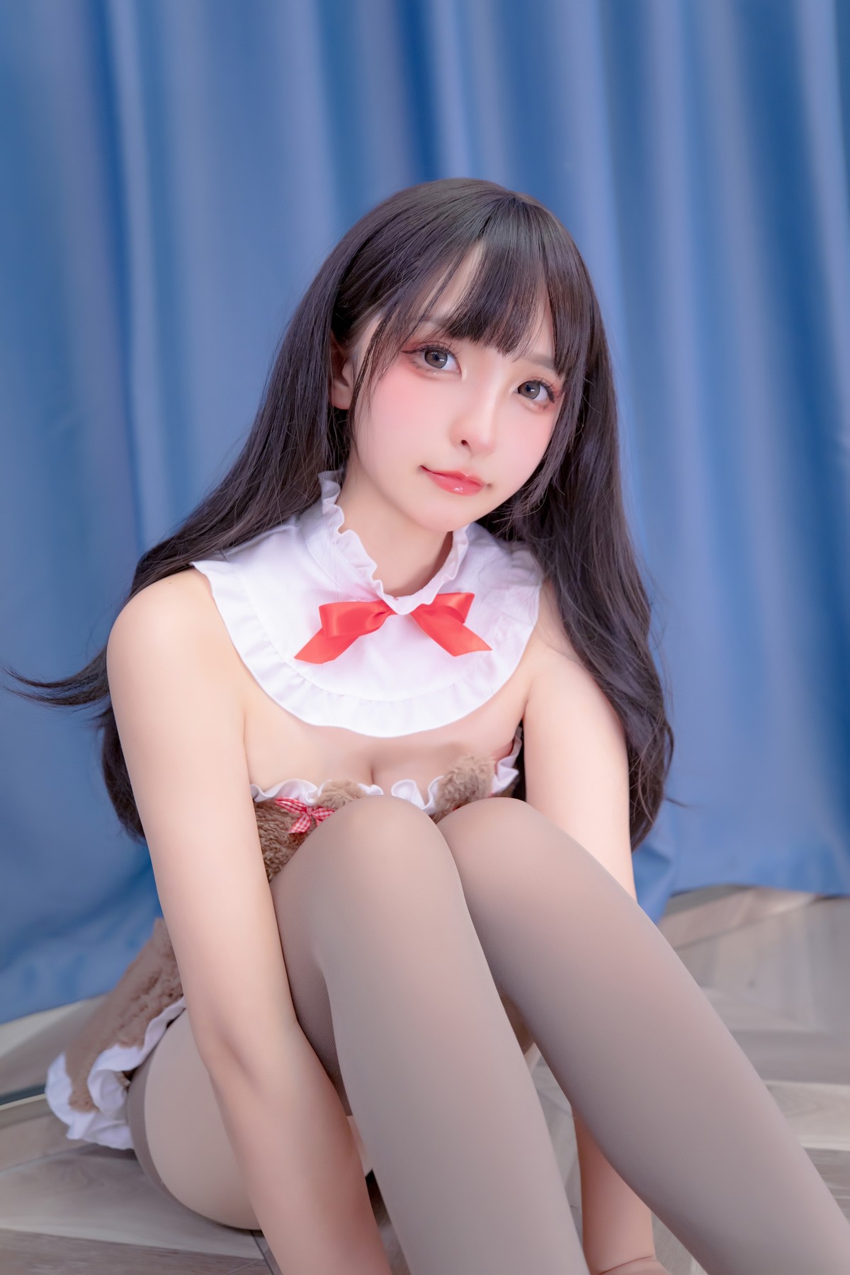 xgyw.top_萝莉美女神楽坂真冬熊少女主题私房性感淡粉色内衣配丝袜秀完美身材诱惑写真75P