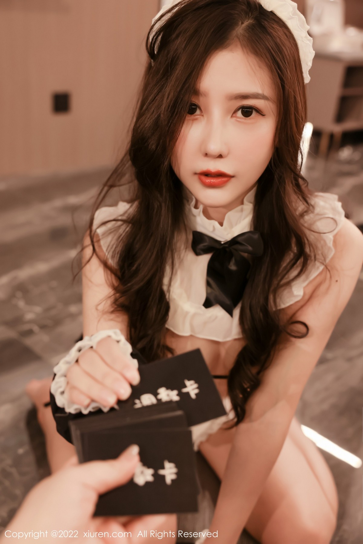 xgyw.top_XiuRen第4650期_模特尹甜甜私房性感黑色女仆装情趣捆绑秀完美身材诱惑写真57P