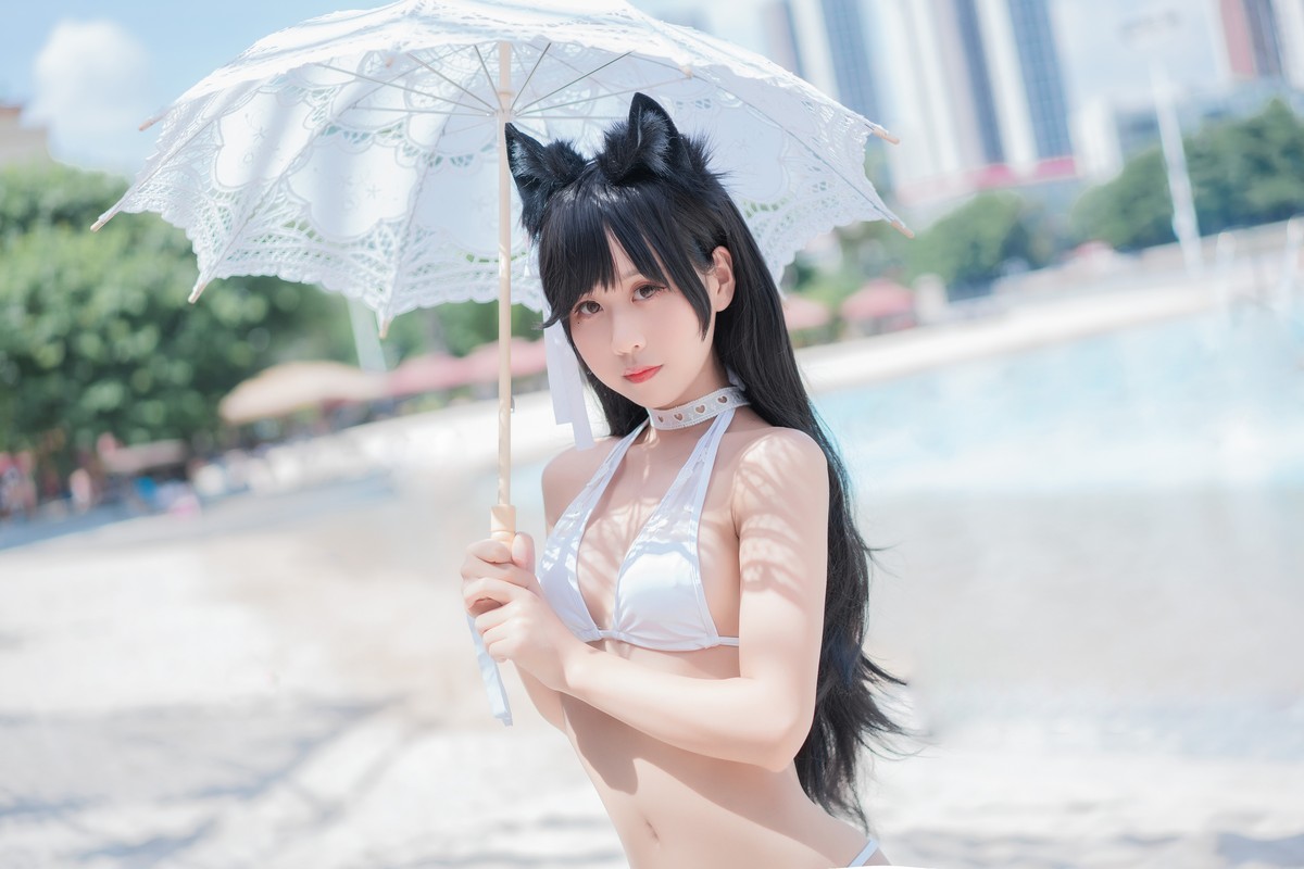 xgyw.top_阳光美少女萌芽儿o0爱宕泳装主题户外沙滩性感白色泳装秀完美身材诱惑写真30P