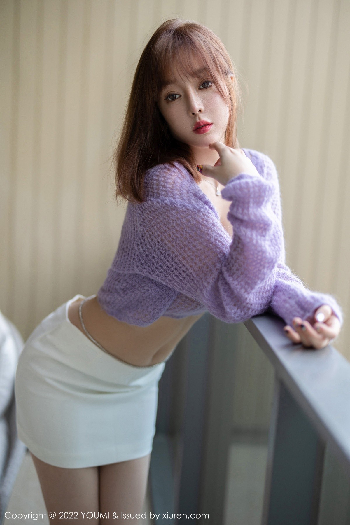xgyw.top_[YouMi尤蜜荟]Vol.760_女神王雨纯三亚旅拍紫色缕空毛衣配白短裙秀丰满身材诱惑写真74P