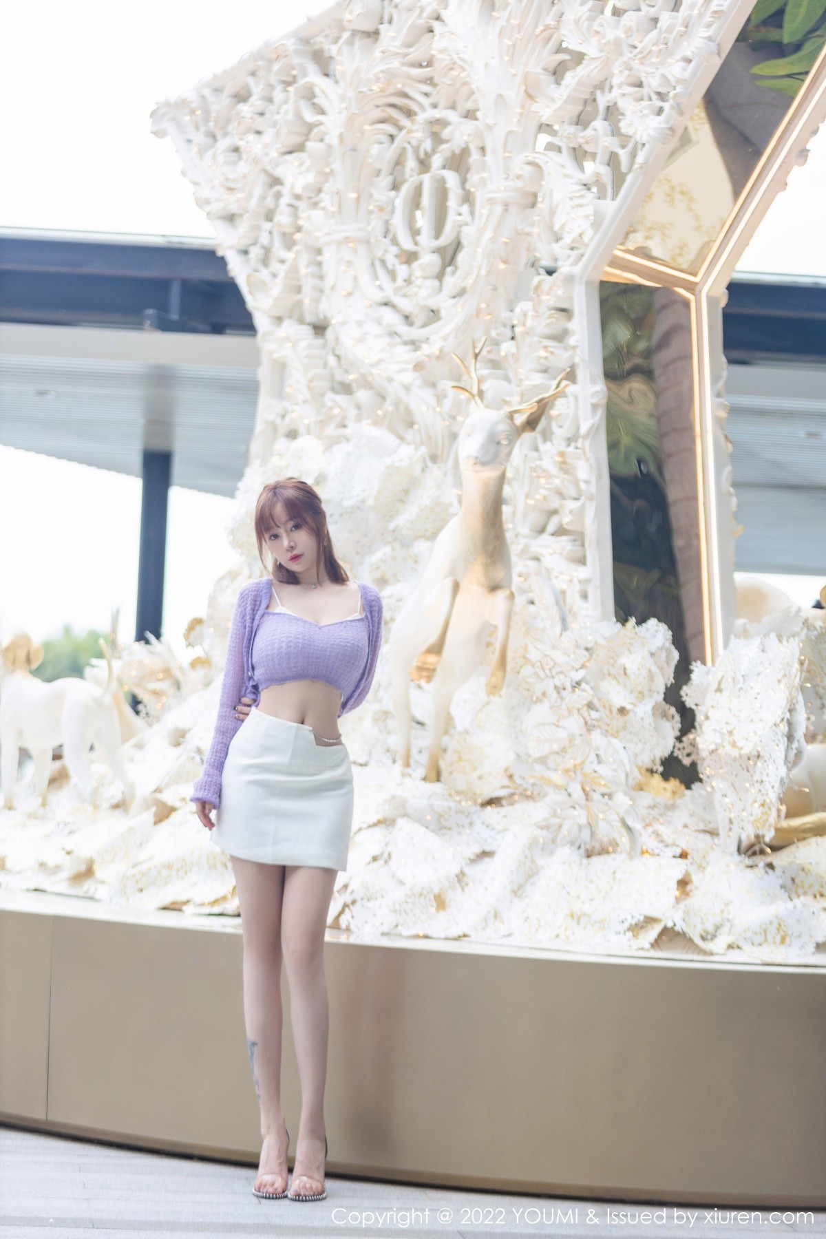 xgyw.top_[YouMi尤蜜荟]Vol.760_女神王雨纯三亚旅拍紫色缕空毛衣配白短裙秀丰满身材诱惑写真74P