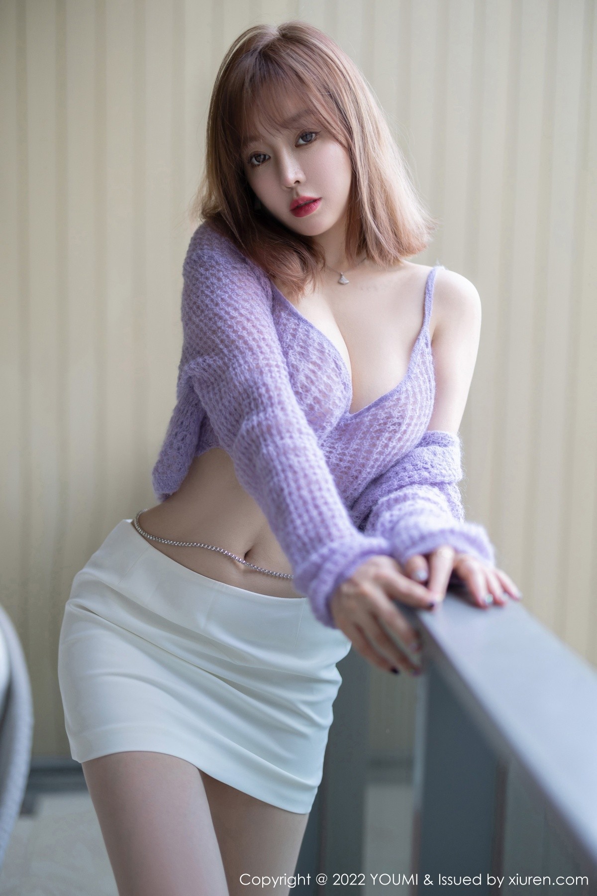 xgyw.top_[YouMi尤蜜荟]Vol.760_女神王雨纯三亚旅拍紫色缕空毛衣配白短裙秀丰满身材诱惑写真74P