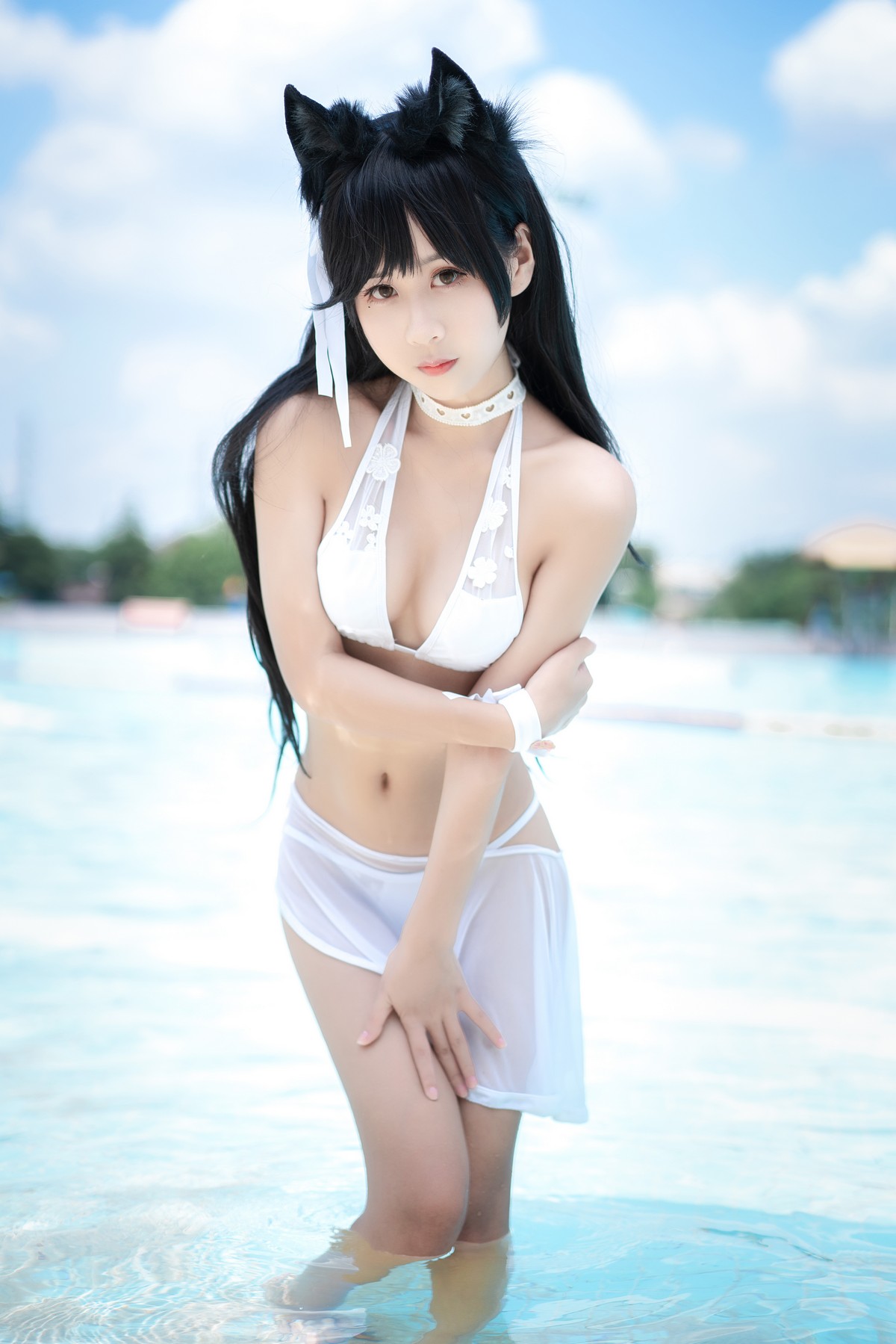 xgyw.top_阳光美少女萌芽儿o0爱宕泳装主题户外沙滩性感白色泳装秀完美身材诱惑写真30P