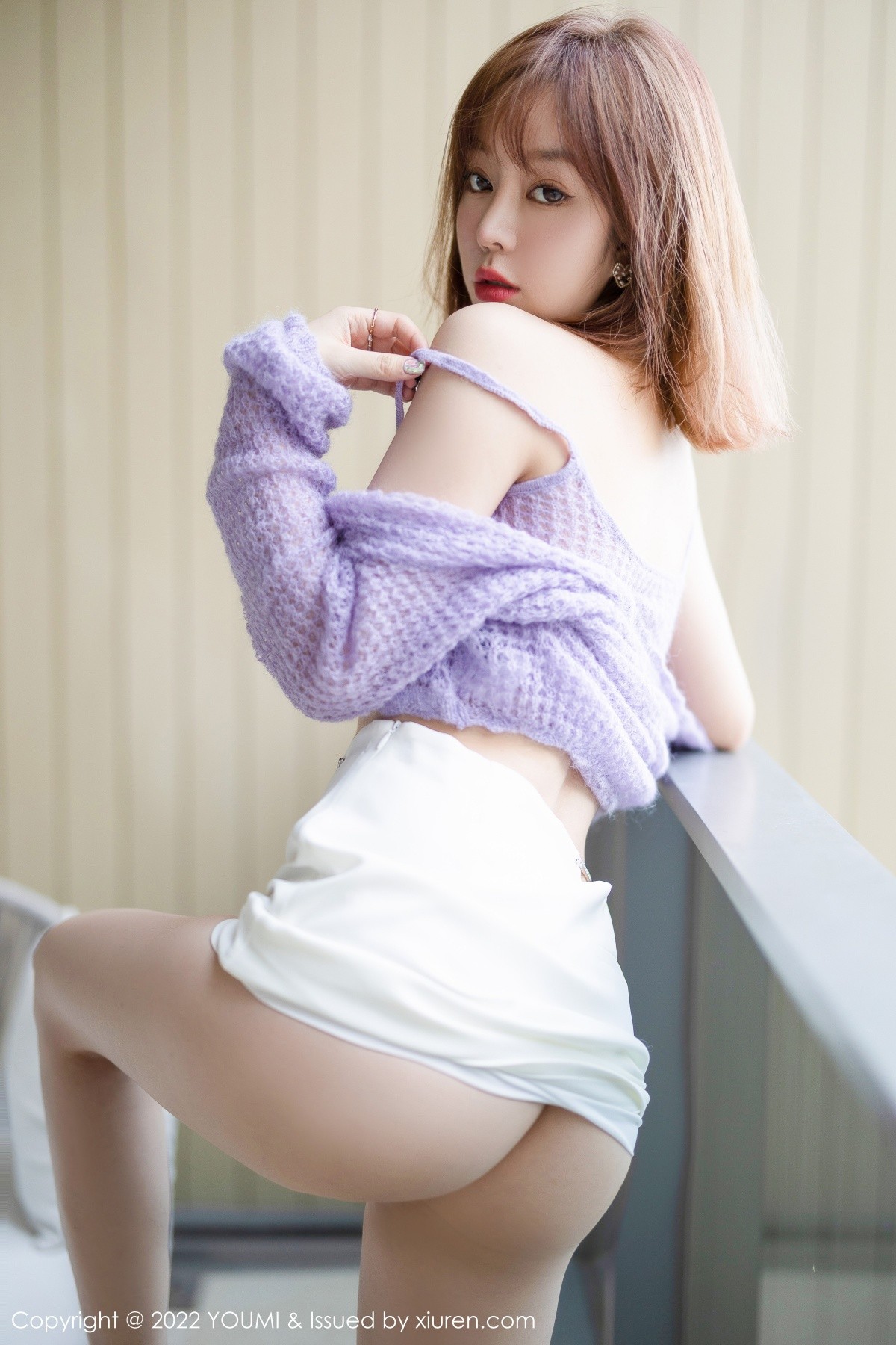 xgyw.top_[YouMi尤蜜荟]Vol.760_女神王雨纯三亚旅拍紫色缕空毛衣配白短裙秀丰满身材诱惑写真74P