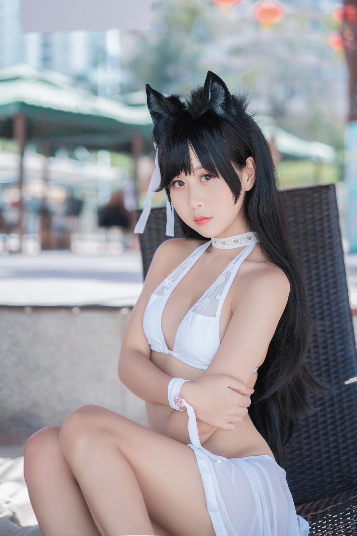 xgyw.top_阳光美少女萌芽儿o0爱宕泳装主题户外沙滩性感白色泳装秀完美身材诱惑写真30P