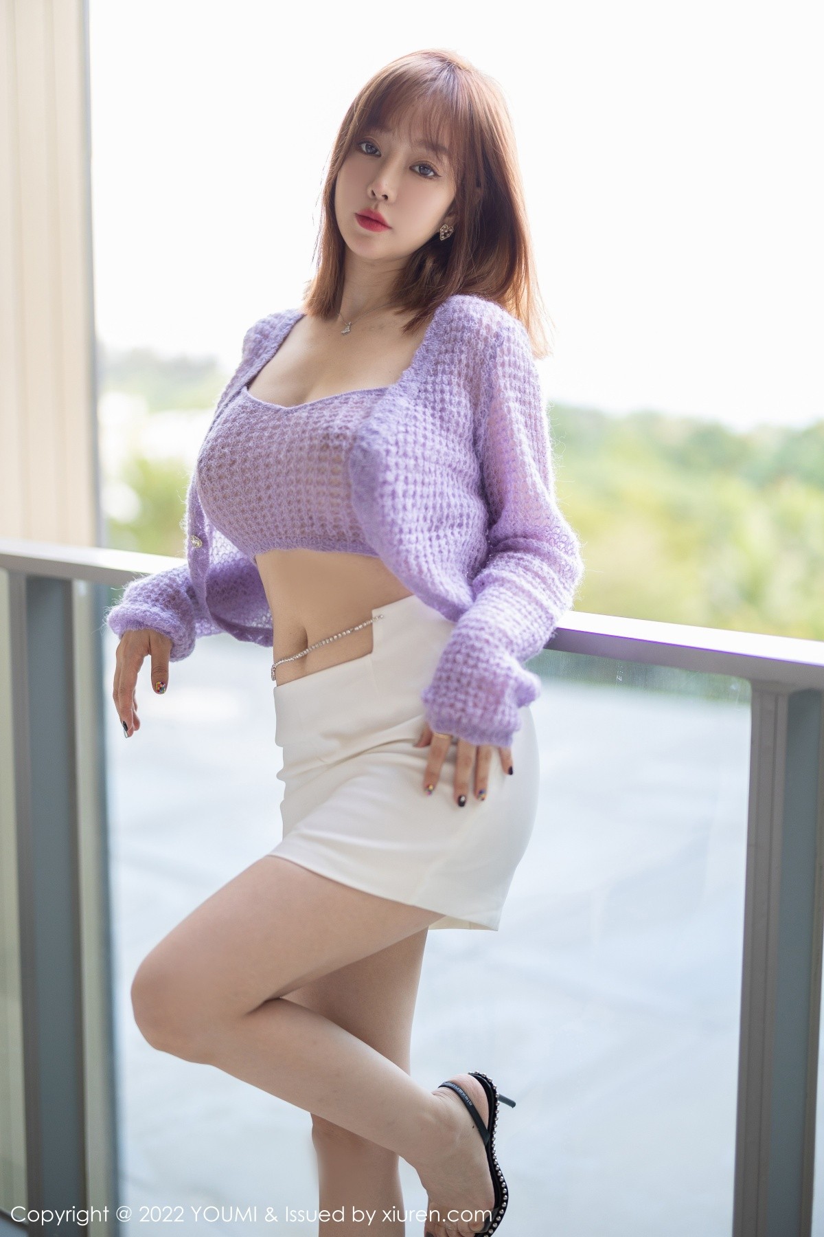 xgyw.top_[YouMi尤蜜荟]Vol.760_女神王雨纯三亚旅拍紫色缕空毛衣配白短裙秀丰满身材诱惑写真74P