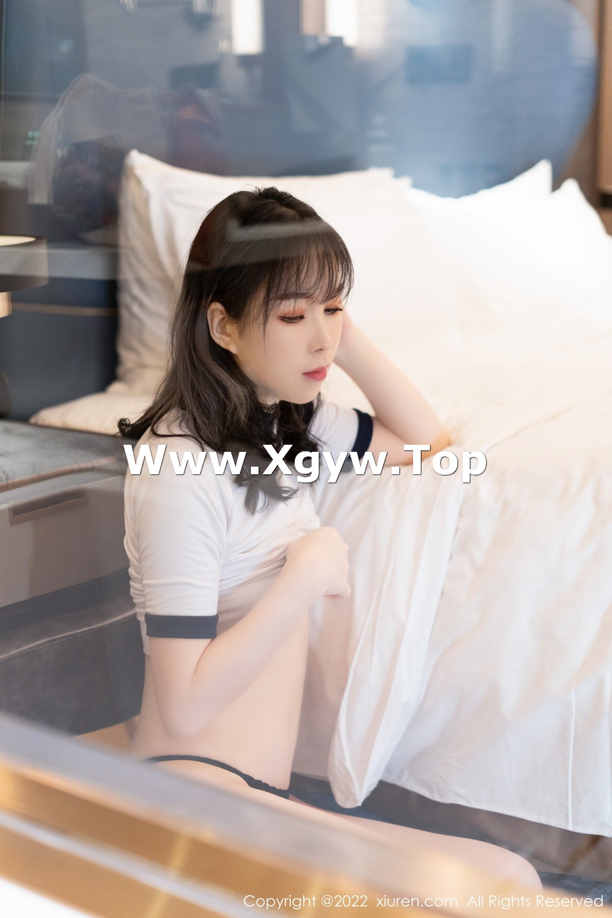 xgyw.top_XiuRen第4684期_新人模特杨倩倩性感白色收身衣配蕾丝内裤秀完美身材诱惑写真44P