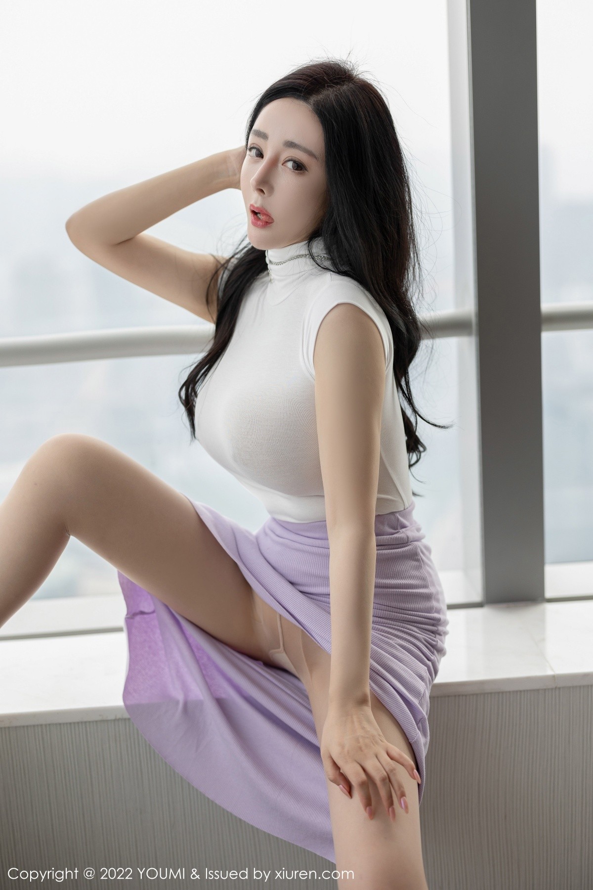xgyw.top_[YouMi尤蜜荟]Vol.763_模特允爾私房性感白色真空上衣配无内肉丝秀丰乳肥臀诱惑写真90P