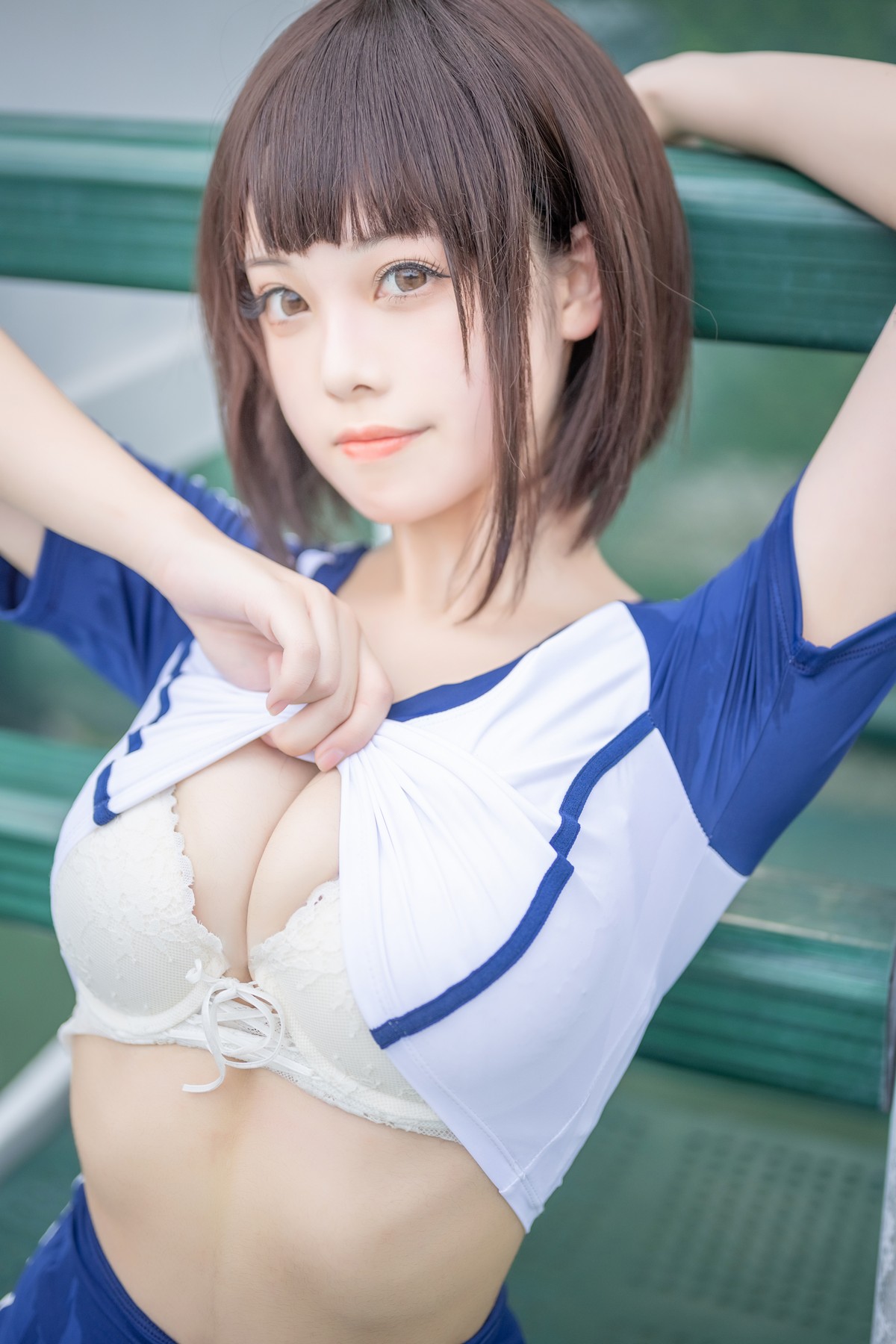 xgyw.top_萌系小姐姐蜜汁猫裘体操服主题户外性感运动服半撩露蕾丝内衣秀豪乳诱惑写真50P