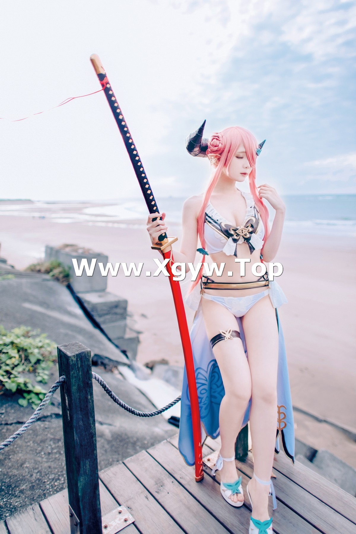 xgyw.top_微博妹纸霜月shimo碧蓝幻想_娜露梅亚主题美女武士系列性感内衣完美诱惑写真95P