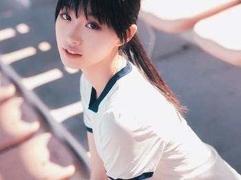 网红Cosplay沧霁桔梗黑色丝袜体操服主题学校体育场紧身体操服秀完美身材性感写真53P