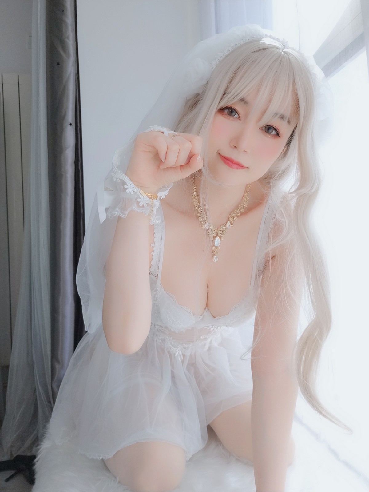 xgyw.top_Coser小姐姐白银81纯白花嫁主题私房性感白色薄纱配白丝袜露性感内衣诱惑写真161P
