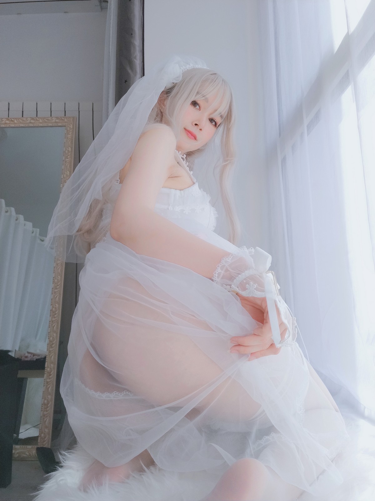 xgyw.top_Coser小姐姐白银81纯白花嫁主题私房性感白色薄纱配白丝袜露性感内衣诱惑写真161P