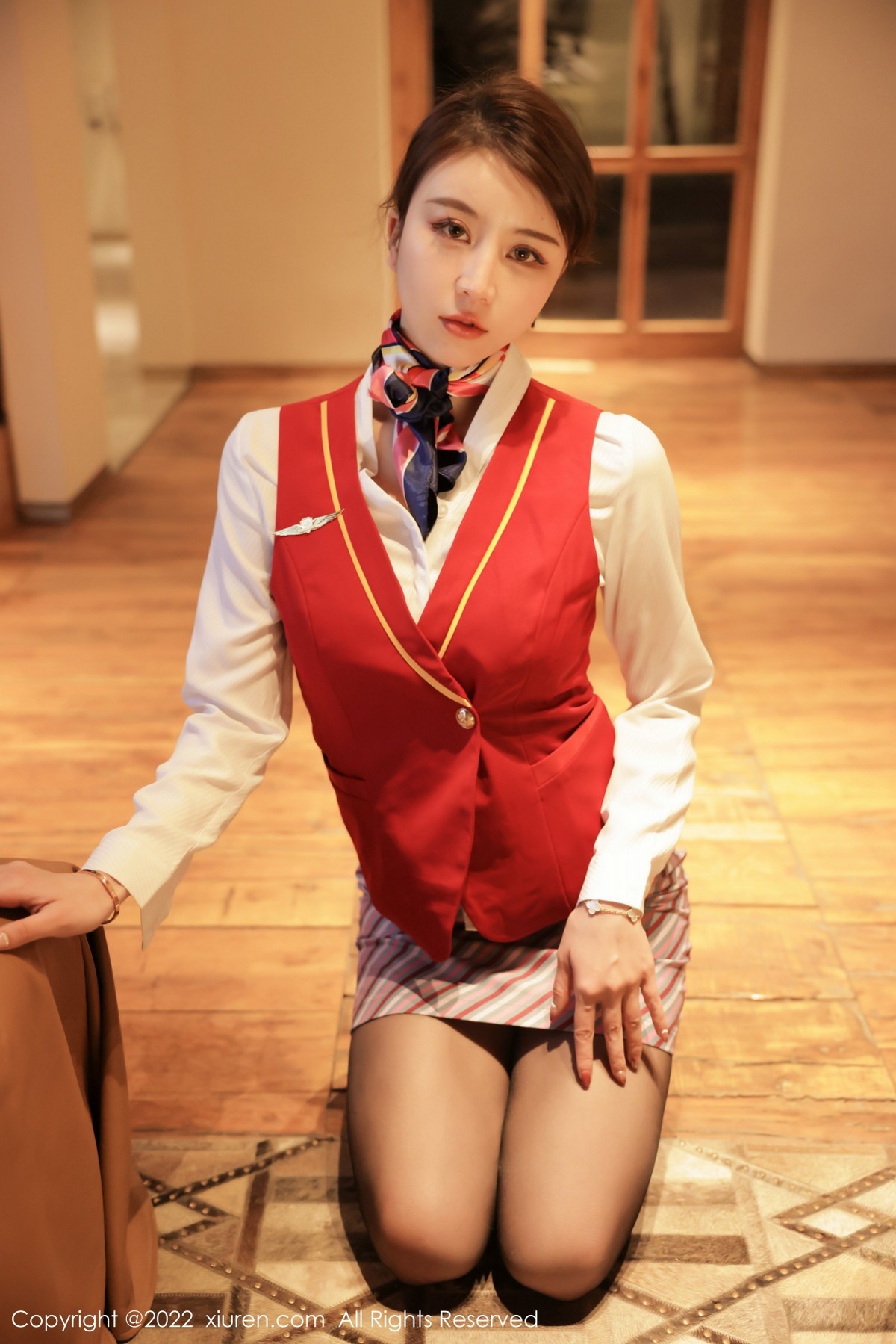 xgyw.top_XiuRen第4824期_模特tina_甜仔大理旅拍脱空姐制服露蕾丝内衣开档黑丝诱惑写真59P