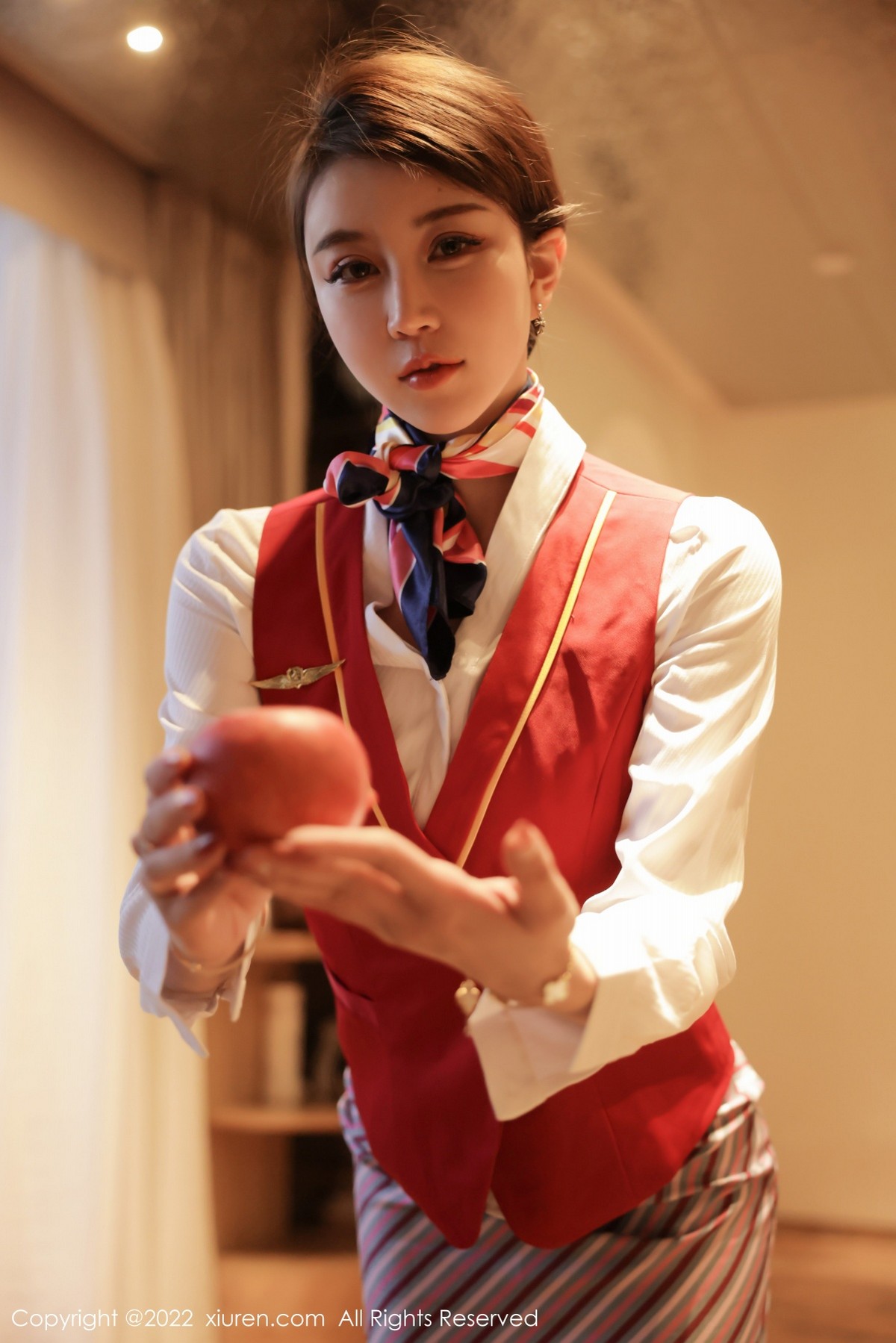 xgyw.top_XiuRen第4824期_模特tina_甜仔大理旅拍脱空姐制服露蕾丝内衣开档黑丝诱惑写真59P
